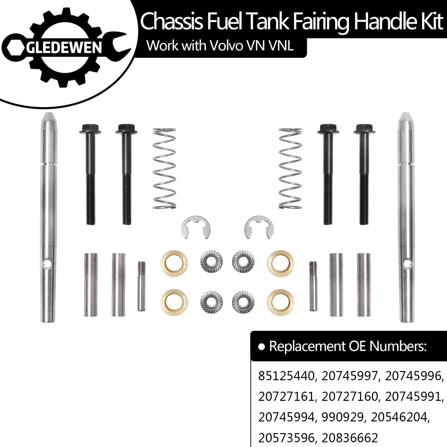 Chassis Fuel Tank Fairing Handle Kit(30 Pcs), Compatible with 2004-2017 Volvo VN VNL | Replaces# 85125440,20745997, 20745996, 20727161, 20727160, 20745991, 20745994, 990929