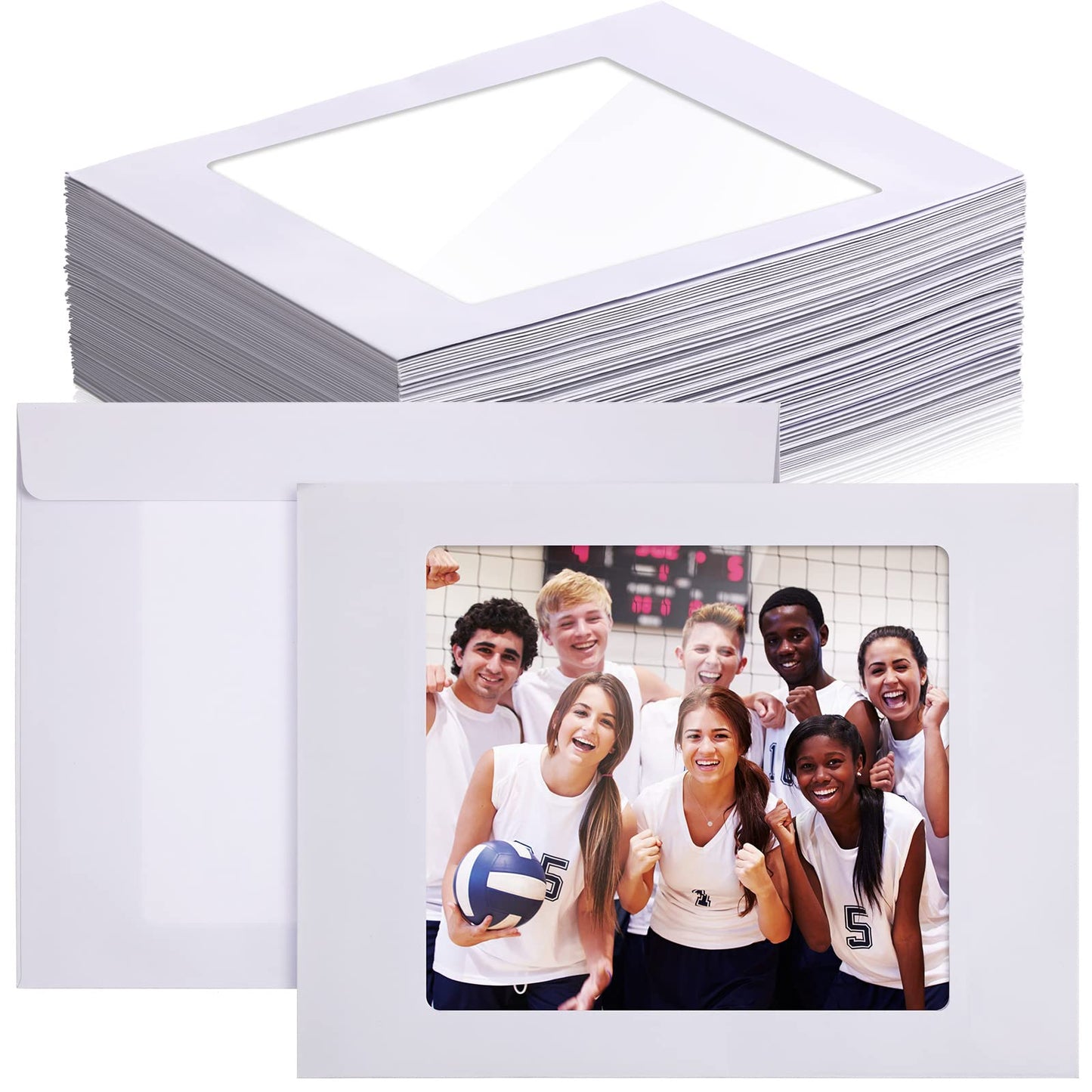 Fainne Full Window Envelopes, 37lb White Photo Mailing Catalog Envelopes with Large Clear Window for Graduation Announcements, Certificates, Documents, Brochures