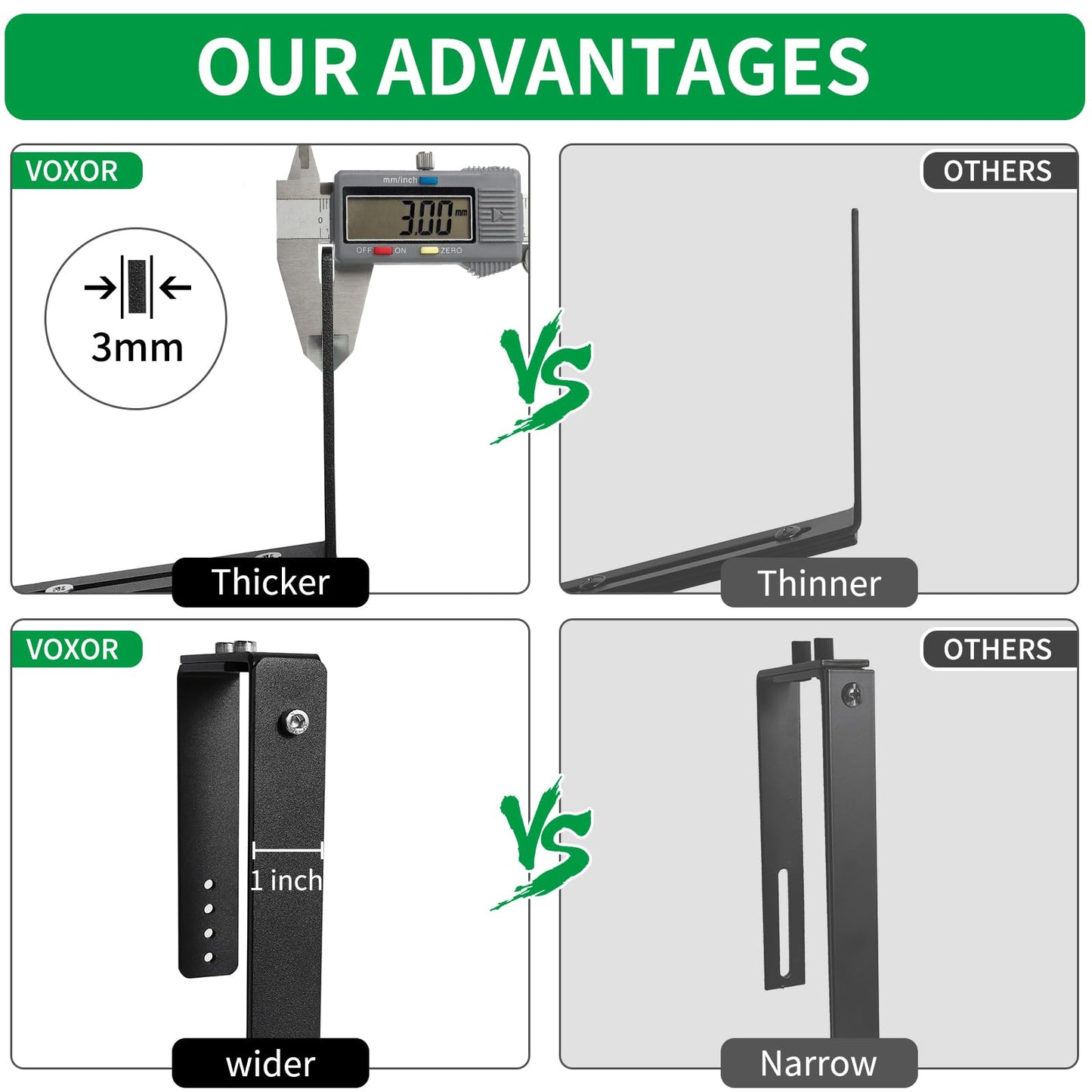 Window Box Brackets, Adjustable Planter Box Brackets, Heavy Duty Iron Flower Box Brackets for Railings, with Enhanced Bottom Support - Perfect for Balconies, Fences, and Gardens (6 Pack)