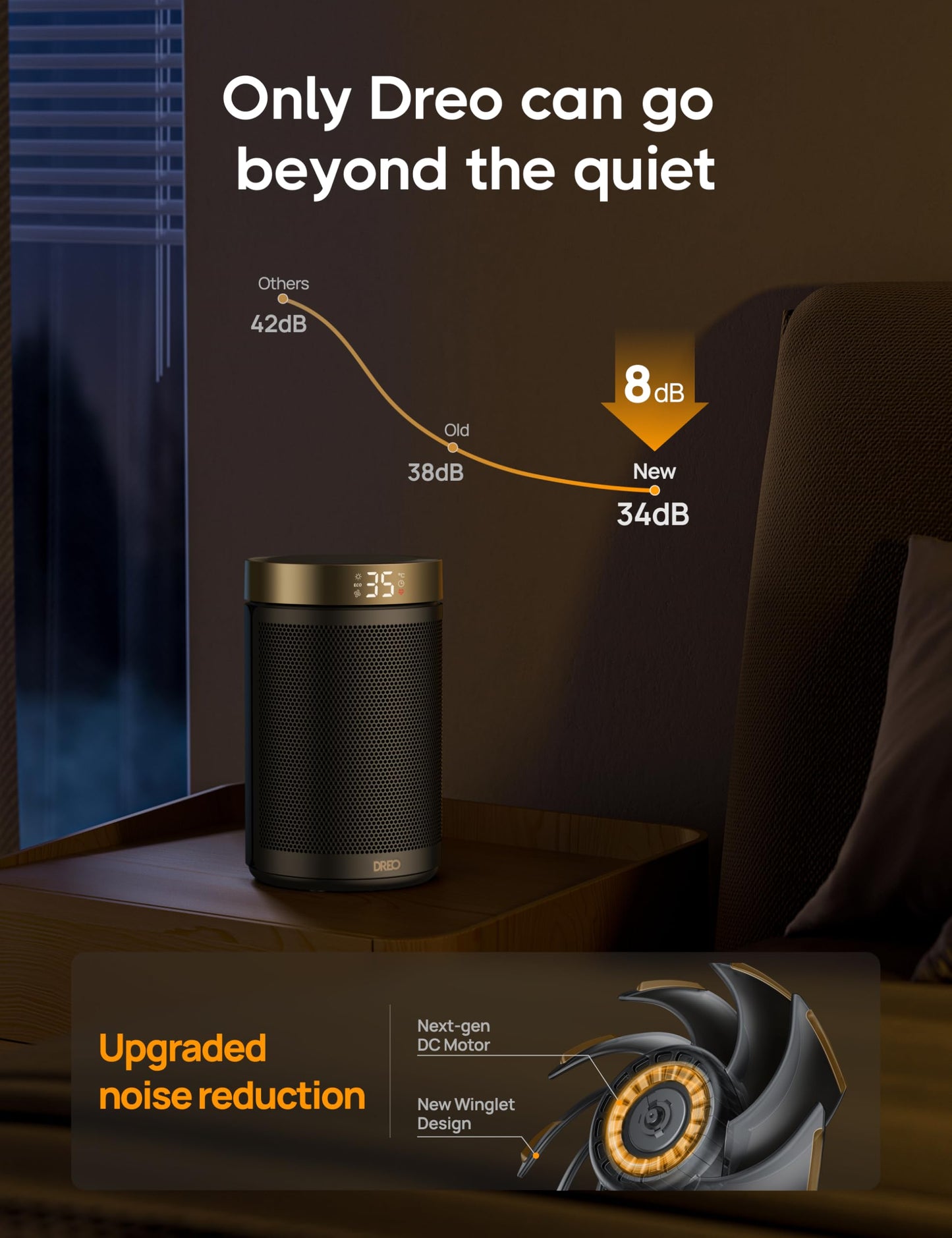 DREO Space Heater for Indoor Use, 1500W PTC Ceramic Safety Heater with Thermostat for Bedroom Home Office, Portable Electric Heaters with Remote, 3 Modes, Overheat & Tip Over Protection, 12H Timer