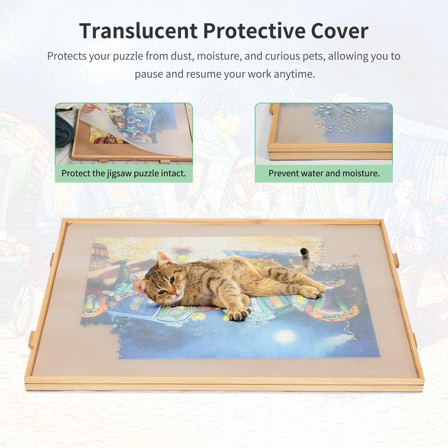 BuilderButler 1000 Pieces Rotating Puzzle Board with 4 Drawers,30.9"x23.2" Portable Wooden Jigsaw Puzzle Table with Lazy Susan Spinning Cover for Adults