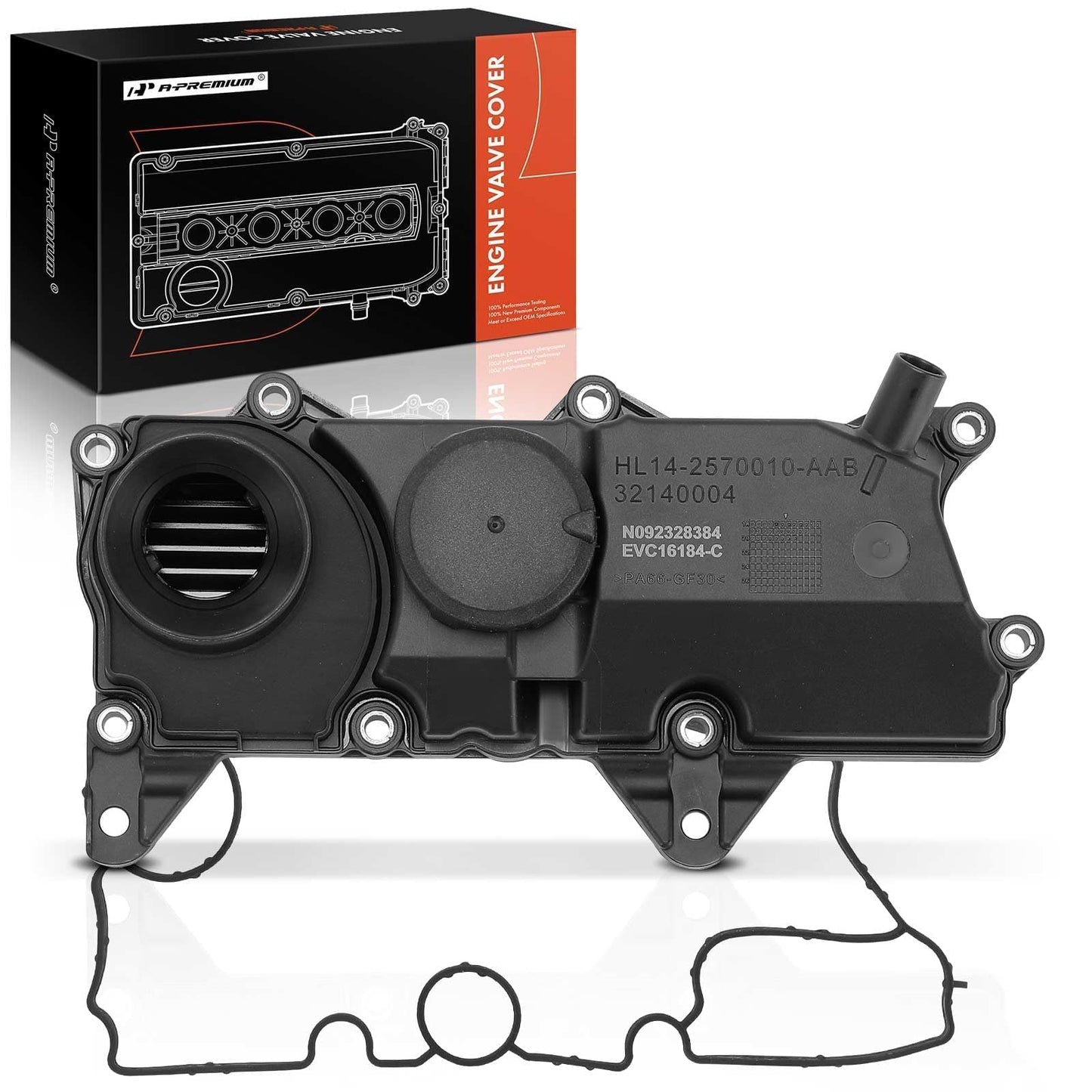A-Premium Engine Valve Cover with Gasket Compatible with Volvo - 2015-2020 - S60, S80, S90, V60, V90, XC40, XC60, XC70, XC90, S60/V60/V90-Cross Country, 2.0L Turbo Engine, Replace # 32140004 31316184