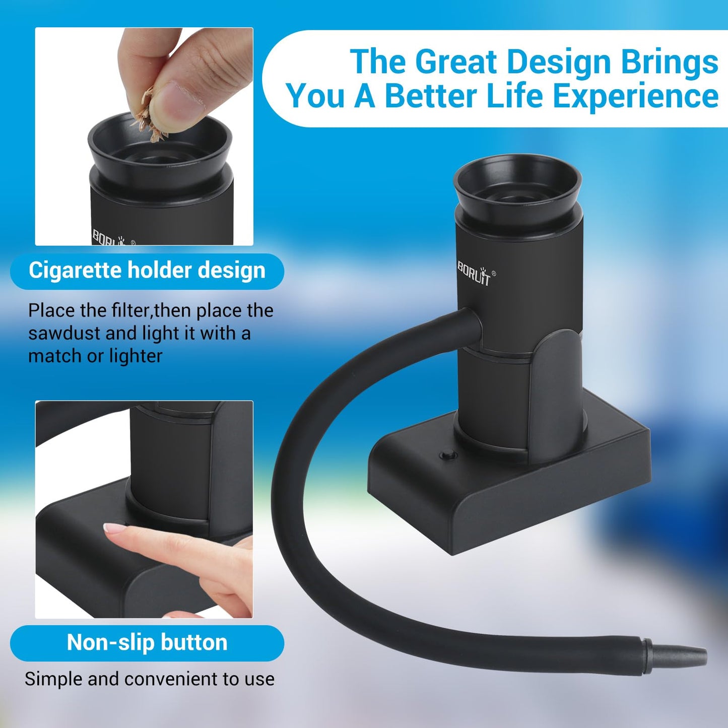 Upgrade Smoking Gun Food Smoker Portable Wood Cocktails Smoke Infuser with Wood Chips,Food Kitchen Smoker for Sous Vide Meat Salmon Cocktails Drink Cheese BBQ Grill,Great for Foodie Gifts（Black)