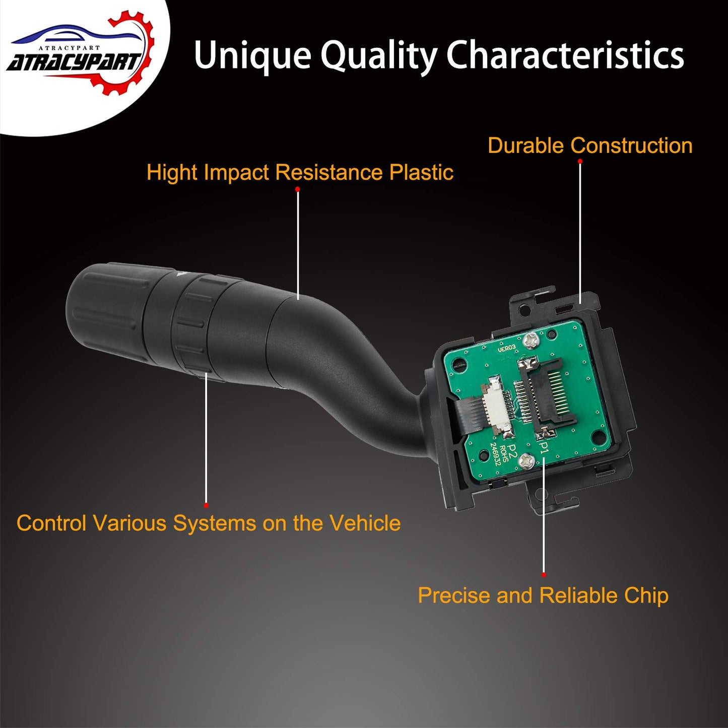 Windshield Wiper Switch | Replacement for Ford Explorer (2011-2019), Edge (2011-2015), Police Interceptor Utility (2013-2018), Lincoln MKX (2011-2017) | Replaces# SW7688, DB5Z-17A553-AB