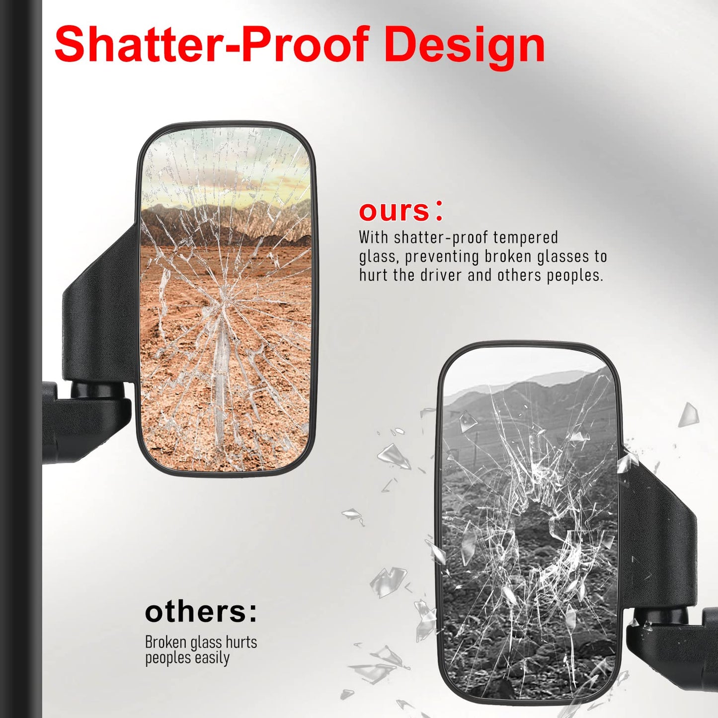 OFIG Ranger Side Mirrors, Break Away UTV Side Mirrors Compatible With Pro-Fit 2015-2026 Polaris Ranger General Can Am Defender Maverick Trail