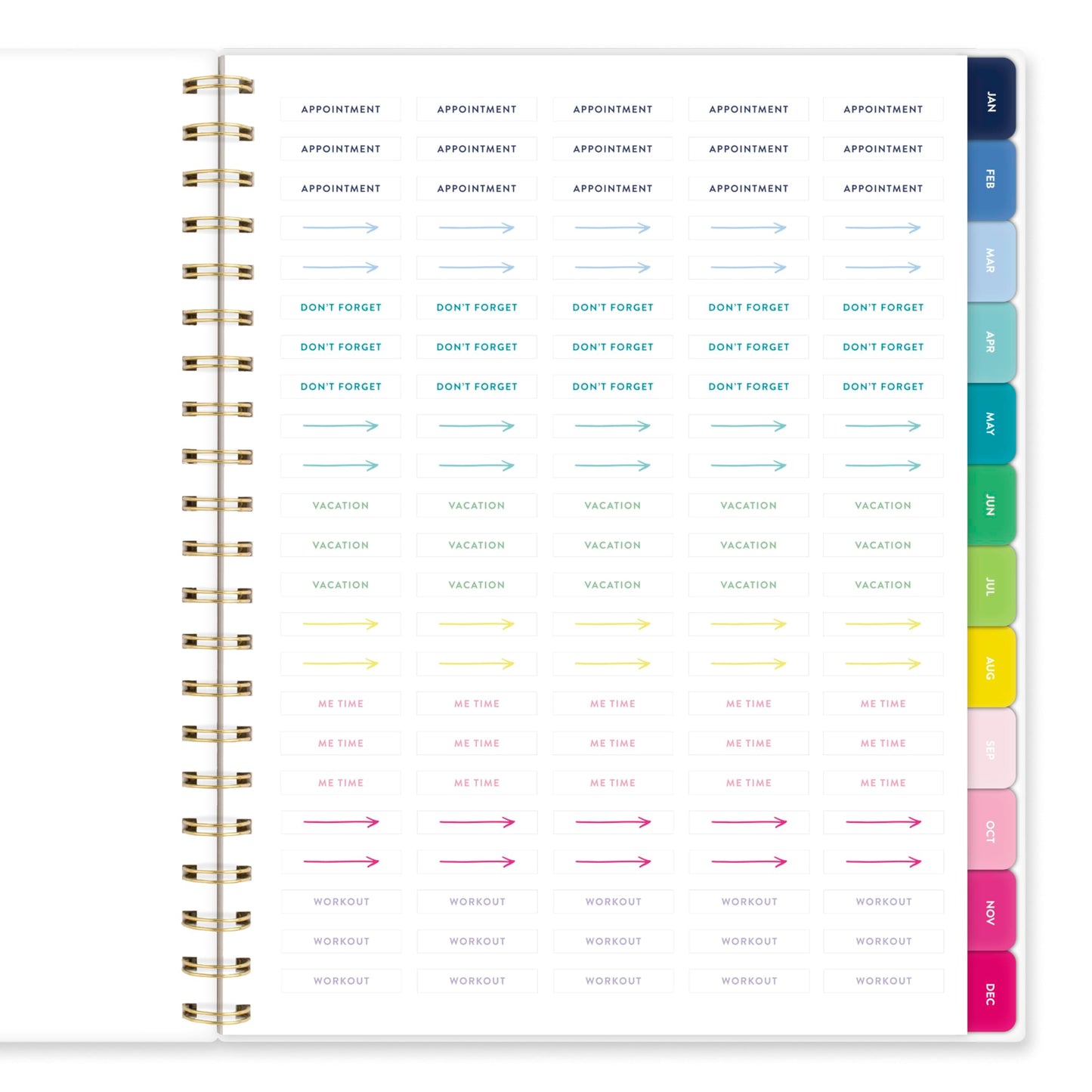 AT-A-GLANCE Planner 2026-2027 Weekly & Monthly Academic 12-Month July-June, 8-1/2" x 11", Simplified by Emily Ley, Happy Stripe (EL49-905A)