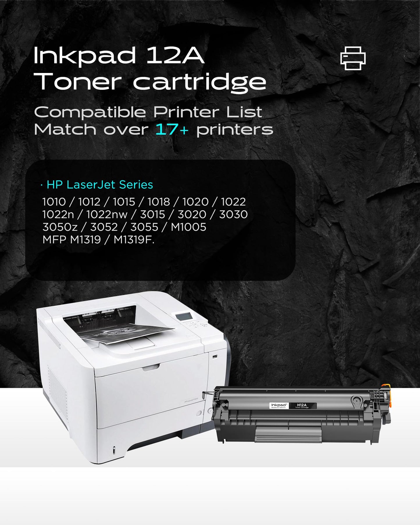 12A Toner Cartridge Replacement for HP 12A Q2612A, Compatible with HP LaserJet 1010 1012 1015 1018 1020 1022 3050 3052 3055 Printers (Black, 2-Pack, High Yield)