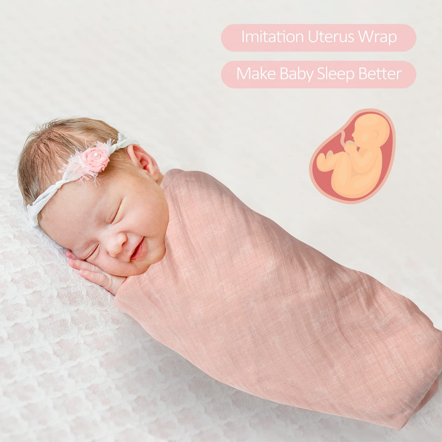 Viviland Swaddle Blanket, Muslin Swaddle Blanket for Boys Girls, 4 Pack Baby Swaddle Blanket Muslin Swaddle Receiving Blanket for Newborn, Muslin Blanket Soft Silky & Breathable, 47 X 47 inch