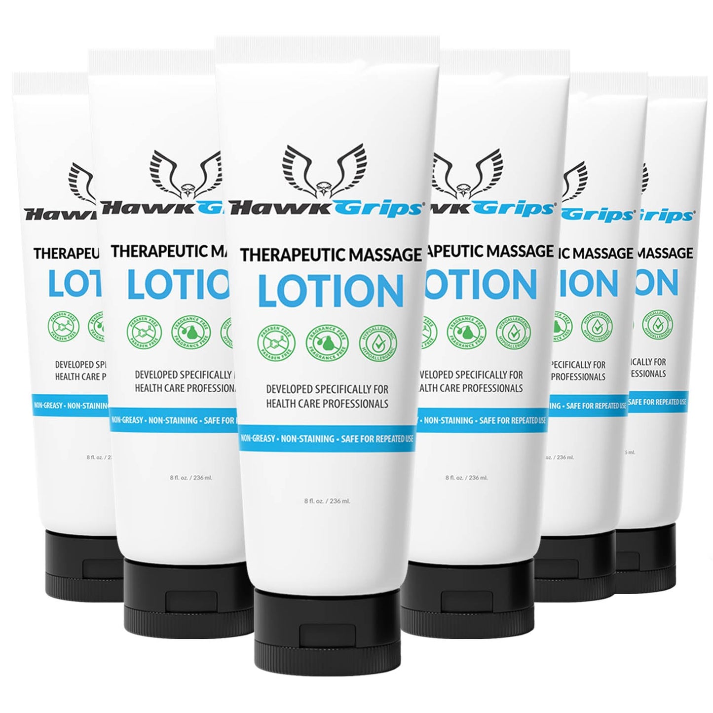 8oz Therapeutic Massage Lotion for Massage Therapy, Unscented, Professional, Scraper Tool Massage Lotion, Deep Tissue, Cupping Therapy, Non-Greasy, Non-Staining, Shea Butter, Pack of 6