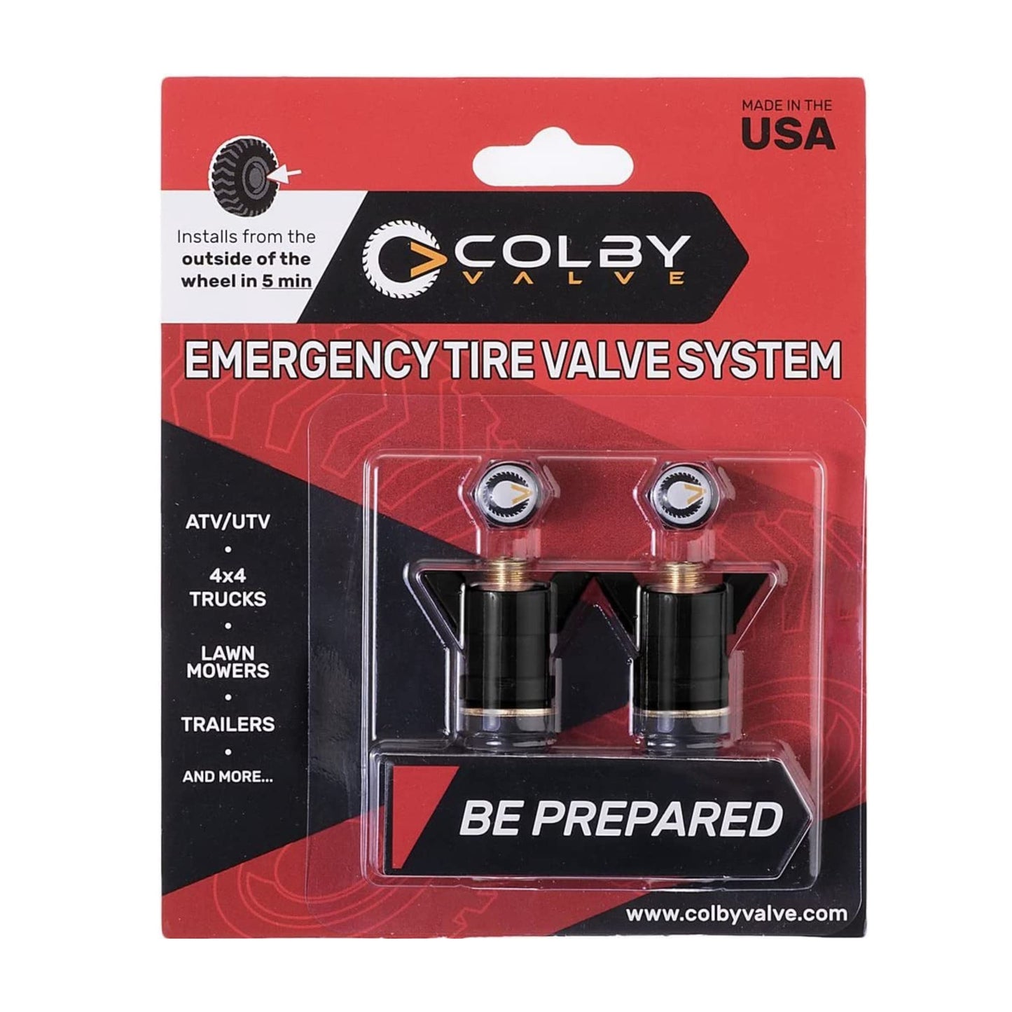 Colby Valve Emergency Tire Valves (Black)
