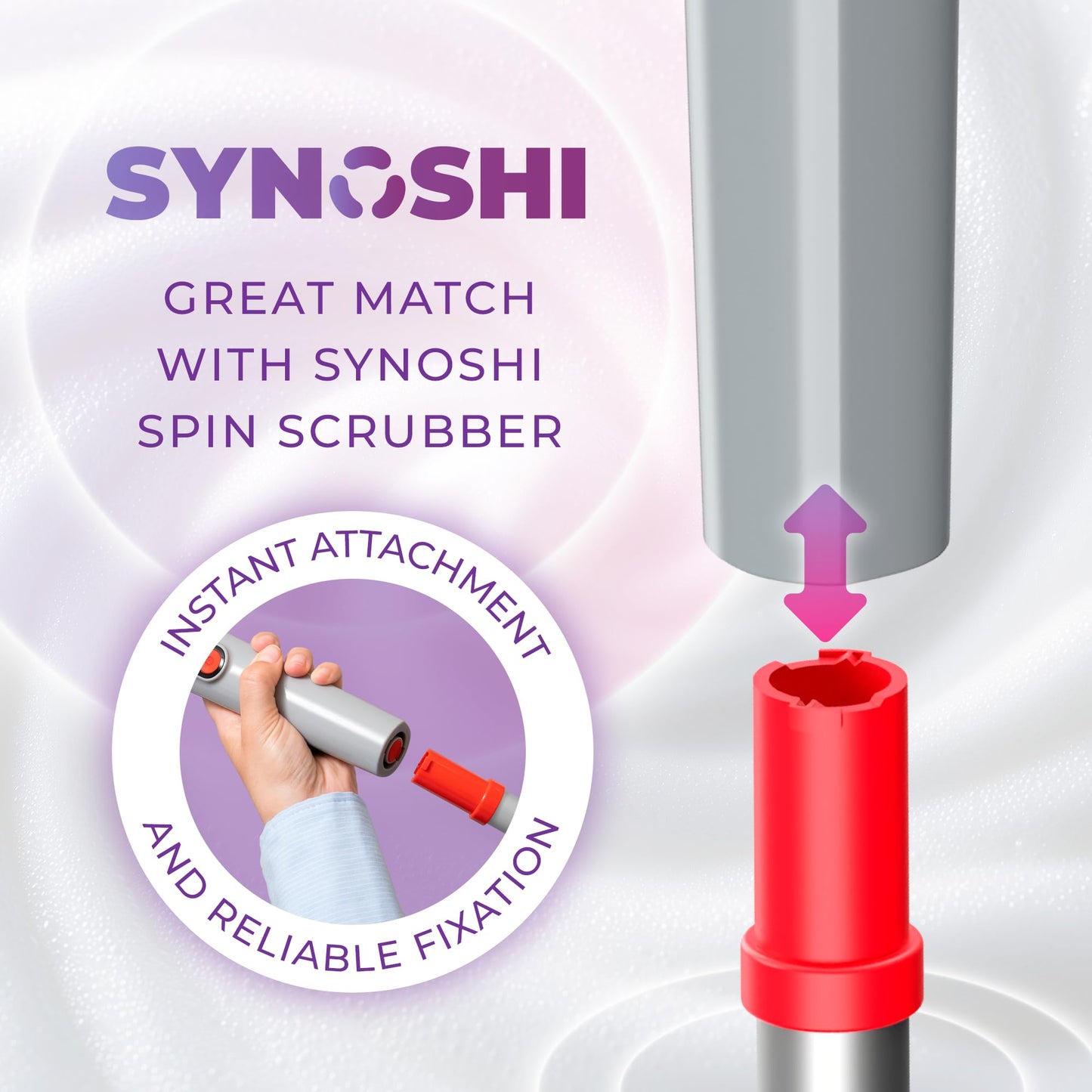 Synoshi PRO Electric Spin Scrubber, Electric Bathroom Cleaning Handle for Scrubber (No Scrubber included) . Extends up to 29.5 Inch (75 cm)