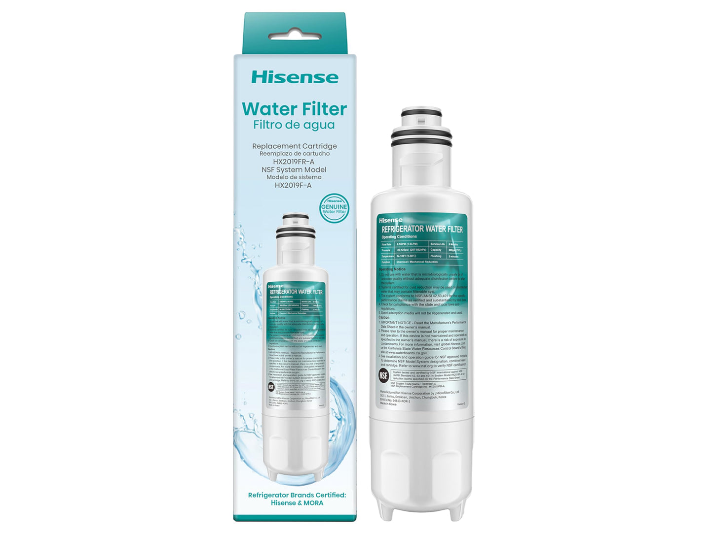 Hisense HX2019F-A, Water Filter for RF200D4CSE & RF225C3CSEI