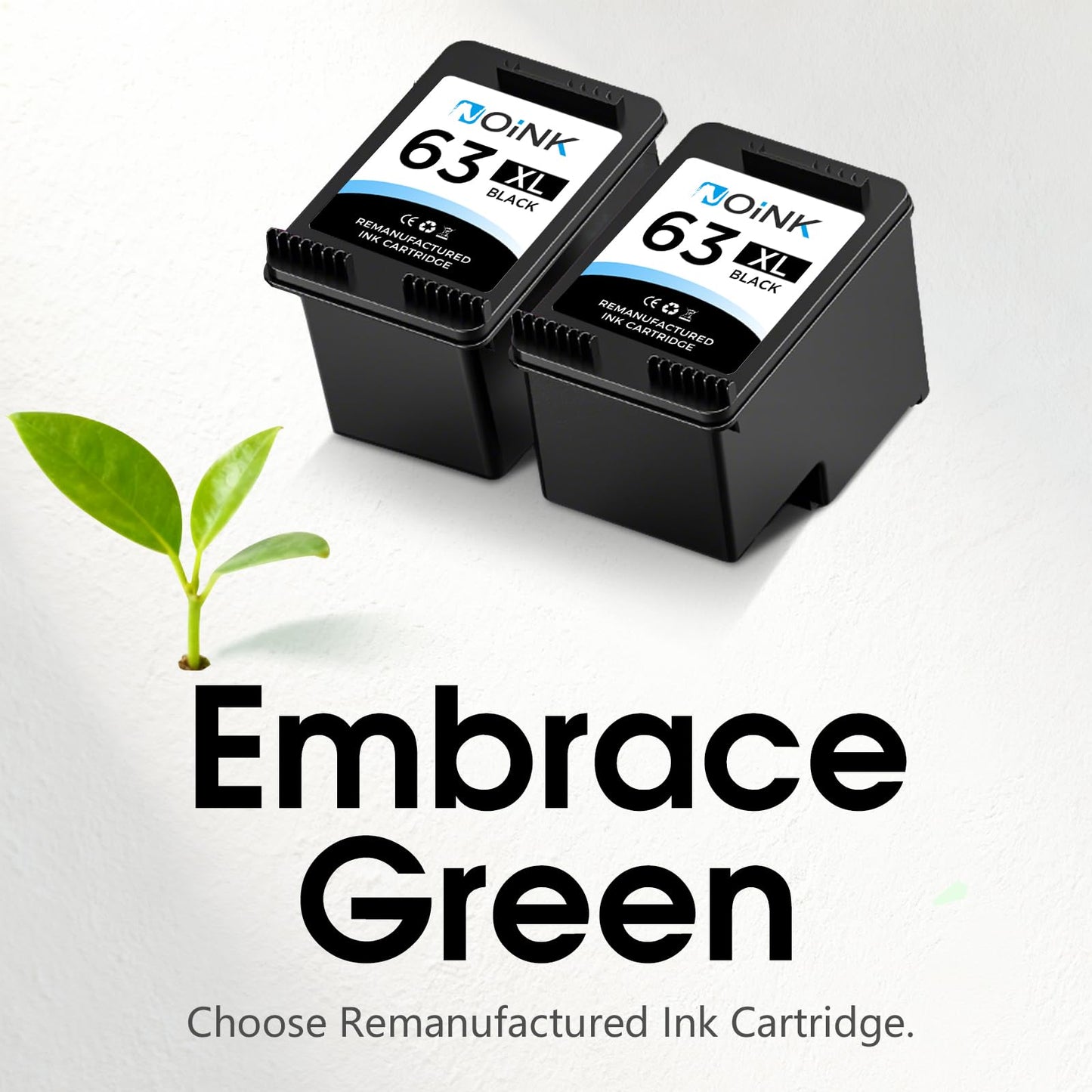 NOINK 63XL Ink Cartridges Black and Color Combo Pack High Yield Replacement for HP 63XL, Compatible with HP Envy 4520 4516 OfficeJet 3833 3830 4650 5255 DeskJet 3630 3632, 2 Black