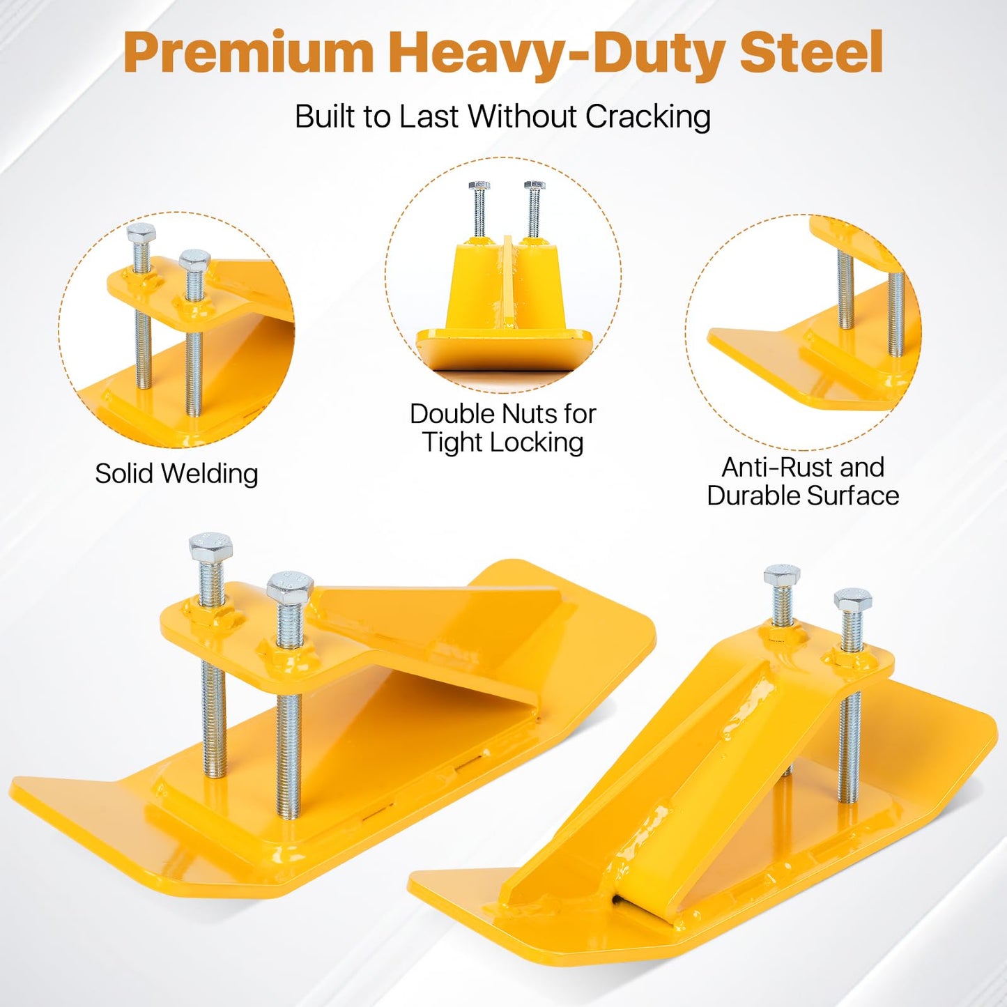 2PCS Tractor Bucket Protector Attachments - Heavy Duty Bolt-On Steel Ski Edge Skid Shoes | Tractor Accessories & Skid Steer Attachments for Snow Plowing, Gravel & Turf