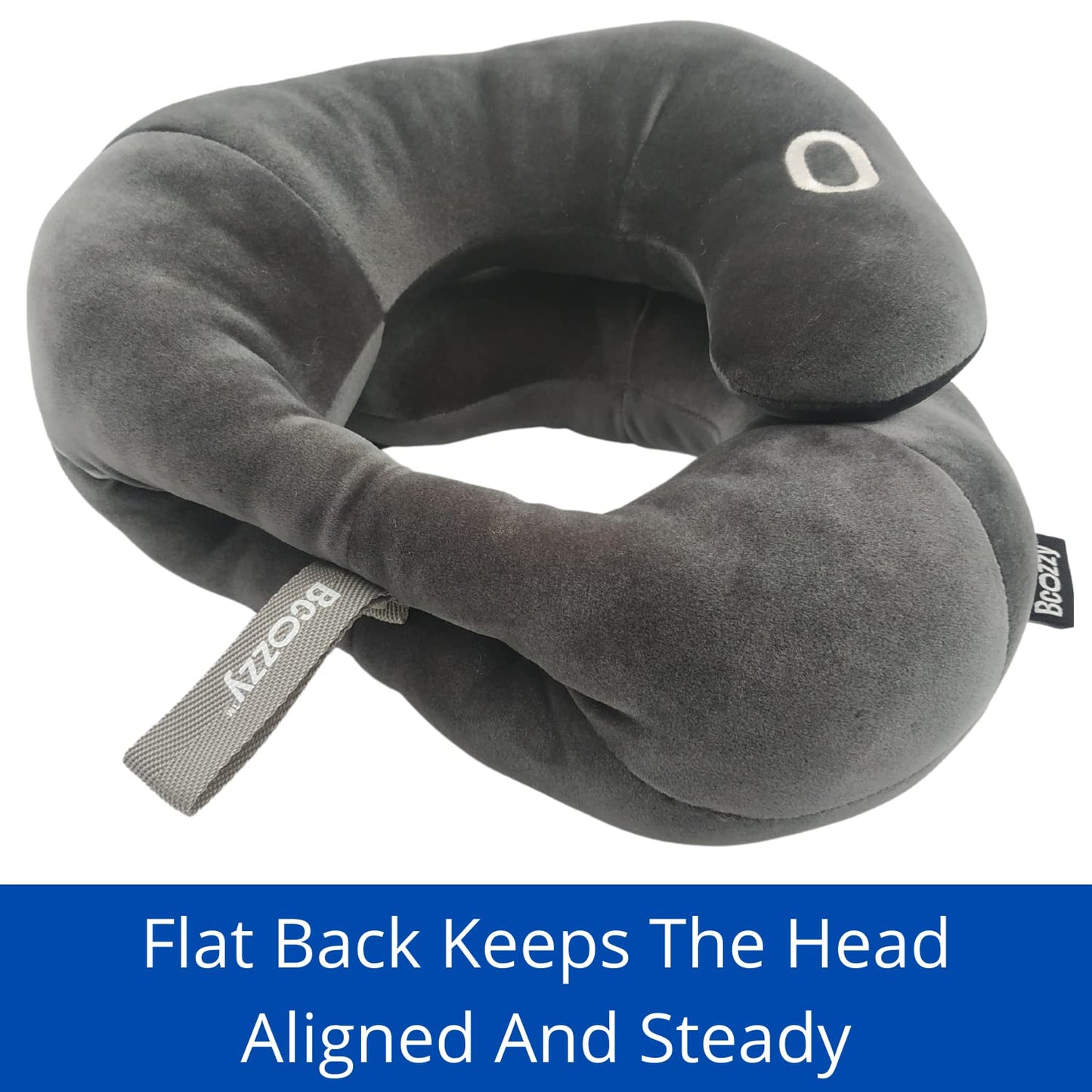 BCOZZY Neck Brace Pillow - Patented Relief for Neck Pain and Supportive Sleep-Soft, Washable, and Adjustable for Comfortable Resting. Black, Flat Back Black