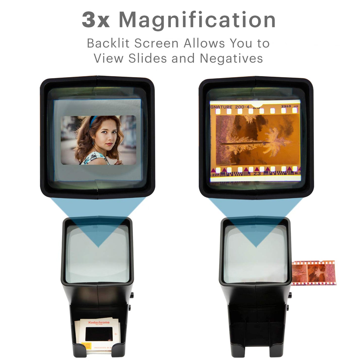 Kodak 35mm Slide and Film Viewer - Battery Operation, 3X Magnification, LED Lighted Viewing – for 35mm Slides & Film Negatives