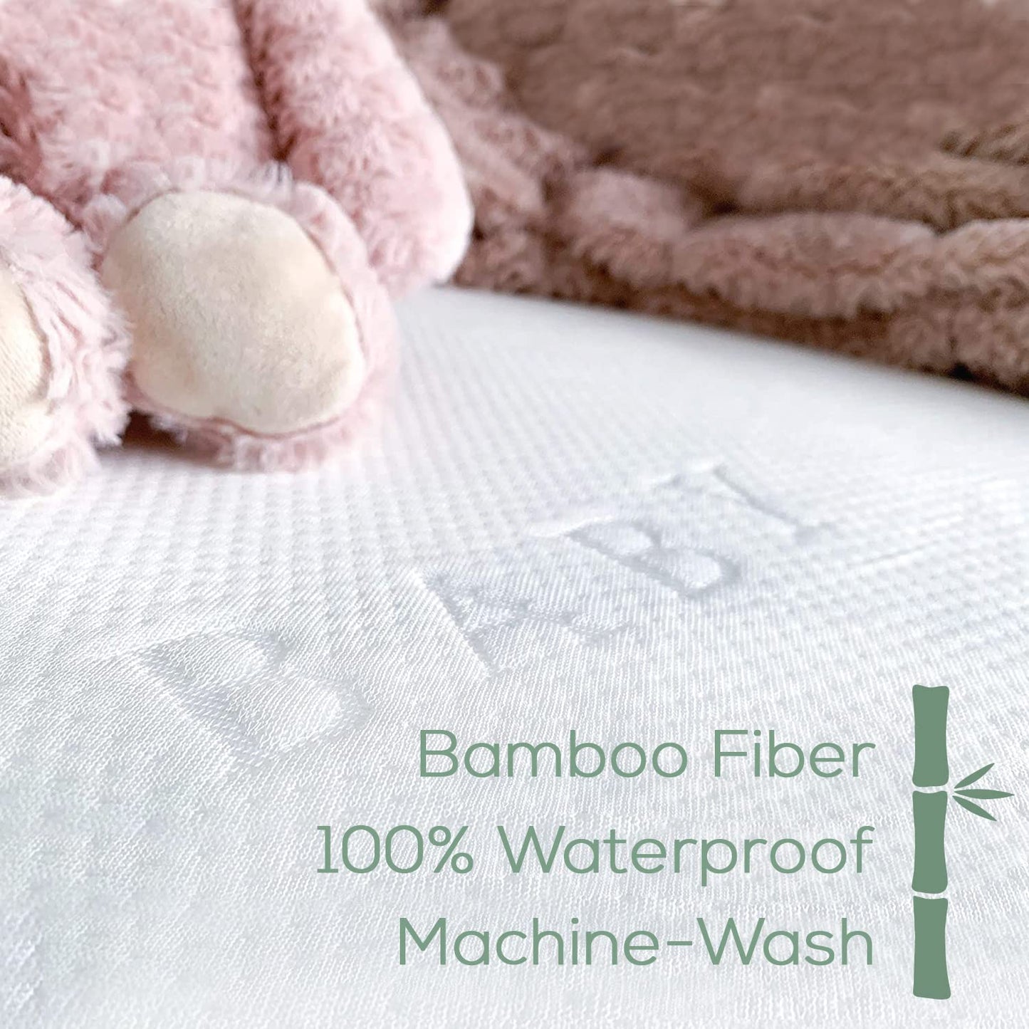 Ultra Soft Bamboo Crib Mattress Protector, Waterproof Baby Crib Sheet, 52x28x9, Long Skirt, Hypoallergenic, Crib Mattress Cover, o1baby, o1brand (2 Pack)
