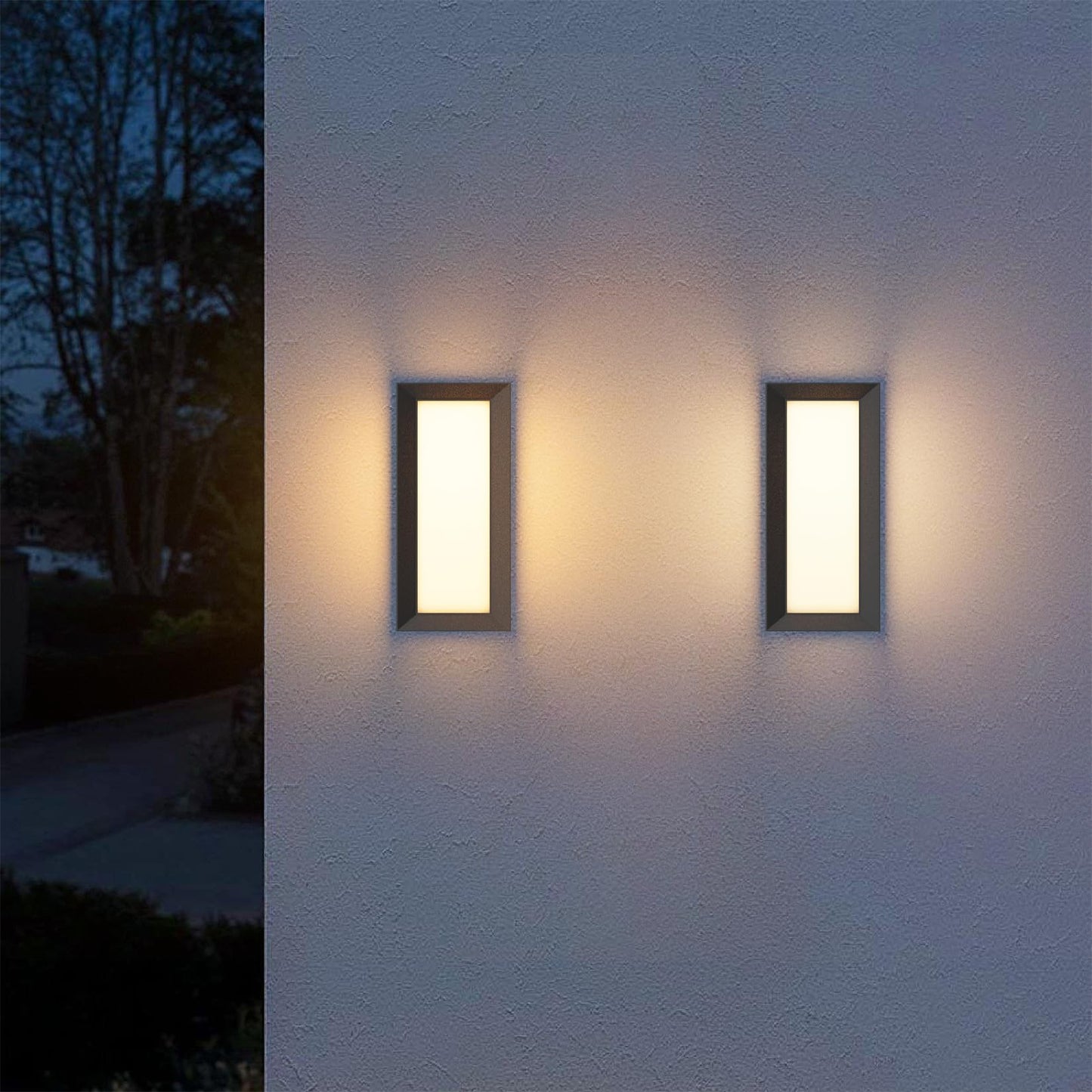 Tipace Outdoor Wall Light Modern Outdoor Porch Light Black Exterior Light Fixture Waterproof Front Door Light for House,Patio,Garage,Backyard,Hallway(2 Pack)