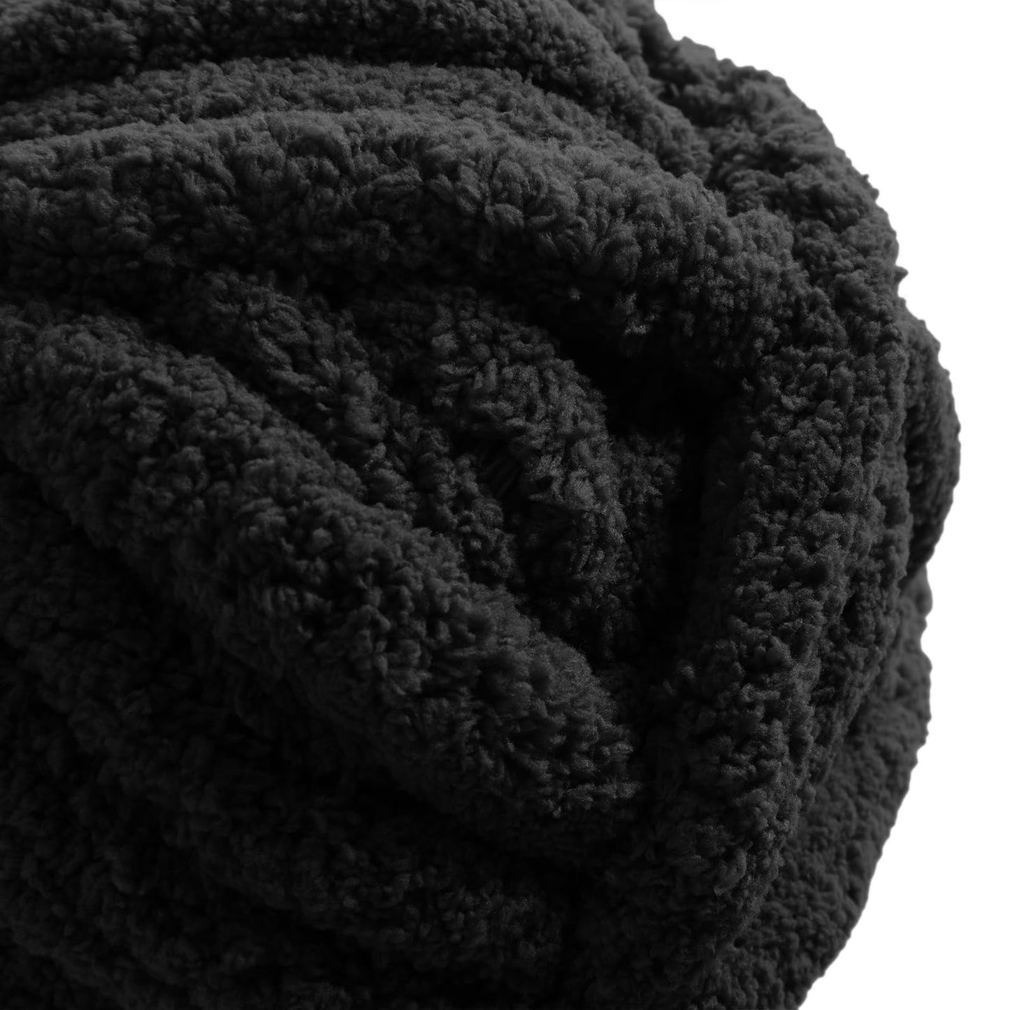 HouseABC Chunky Yarn for Hand Knitting Soft Jumbo Bulky Fluffy Yarn for Crocheting Blanket Scarf DIY 8 Pack (Black, 28yds, 8 Ounces Each)