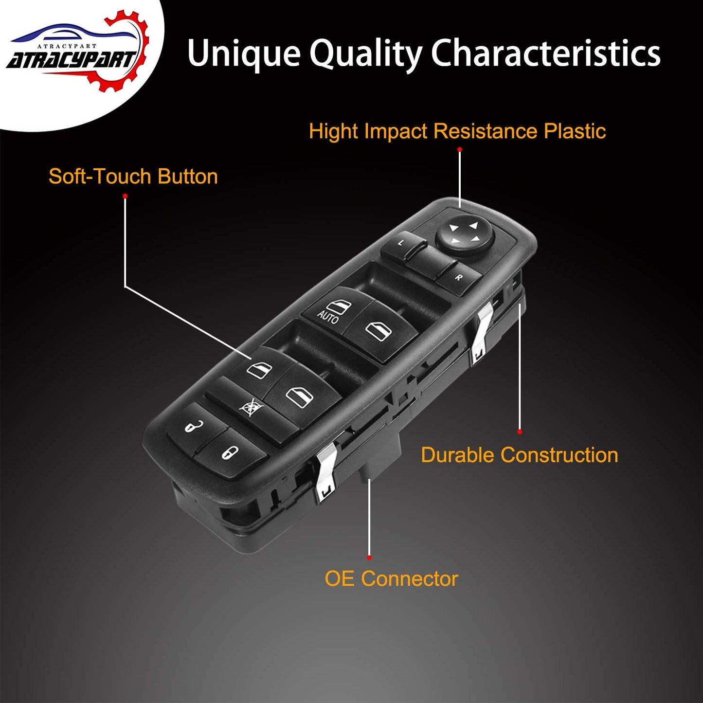 Master Power Window Switch | 8+13 PINS Check Required | Replacement for 2011-2016 Dodge Journey | Replaces# 68084001AD, 68084001AC, 68084001AB