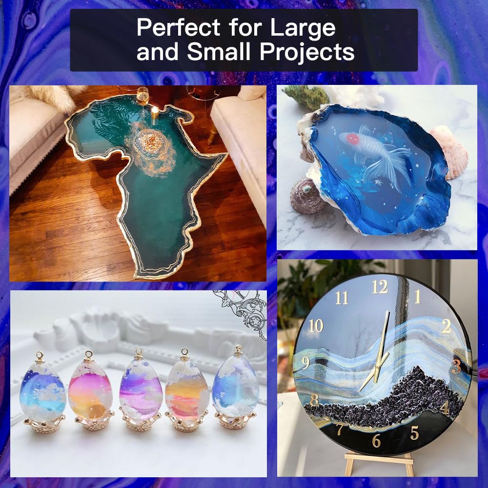 GRLELOU Epoxy Resin Kit 1 Gallon - No Yellowing & Less Bubble 2 Part Epoxy Resin for Beginners, 1:1 Ratio Art Resin for Wood Casting, Jewelry Making, Art Crafting & Countertop Coating (0.5Gal×2)