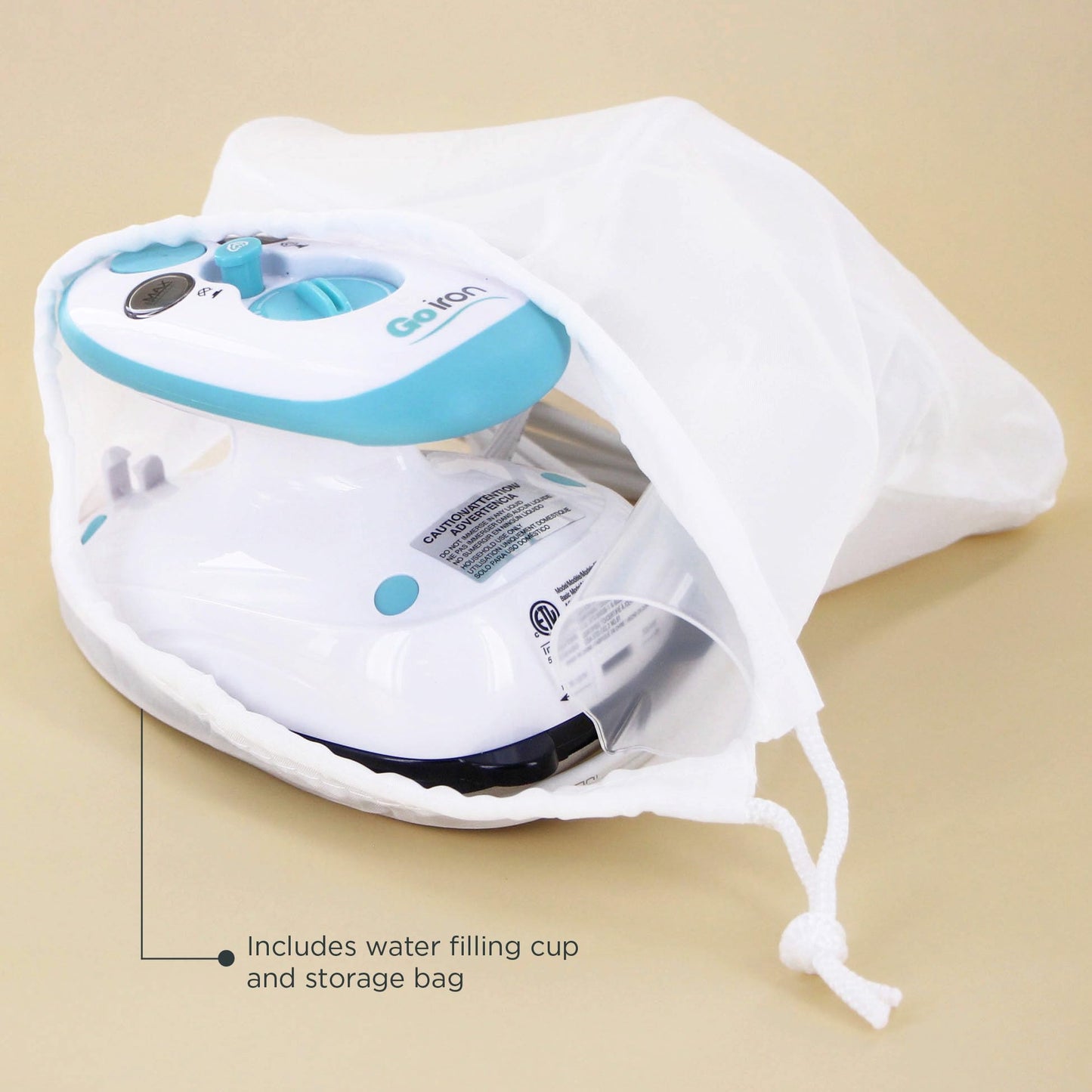 GoIron Portable Mini Steam Iron for Home, Travel, Crafting, Sewing and, Quilting. Dual voltage 120V/220V Compact Steam Iron with a non-stick soleplate