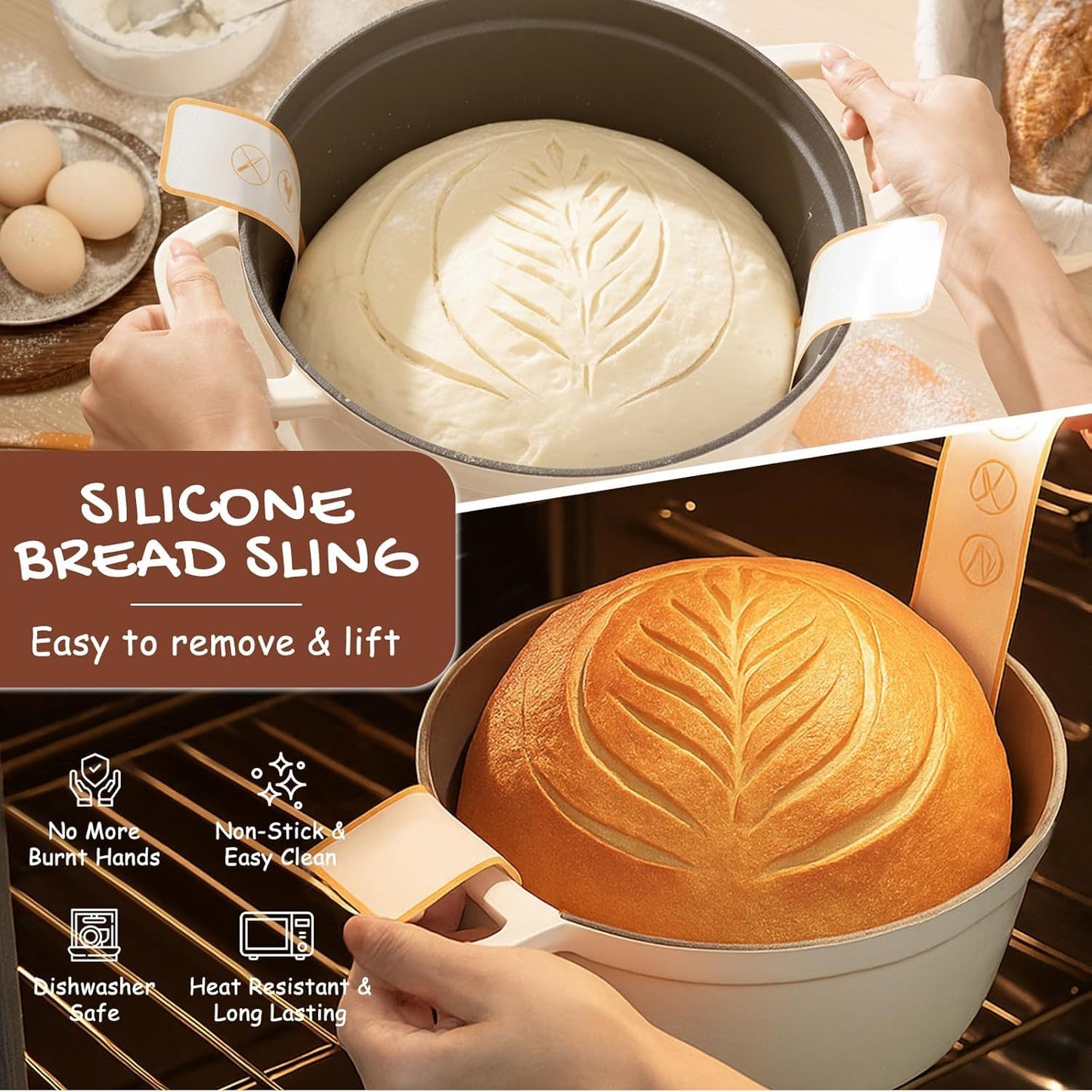 Sourdough Starter Kit, Sourdough Bread Baking Supplies with 2 Bread Proofing Baskets for Sourdough, 36oz Sourdough Starter Jar, Bread Lame, Dough Scraper, Dough Whisk & Silicone Bread Sling