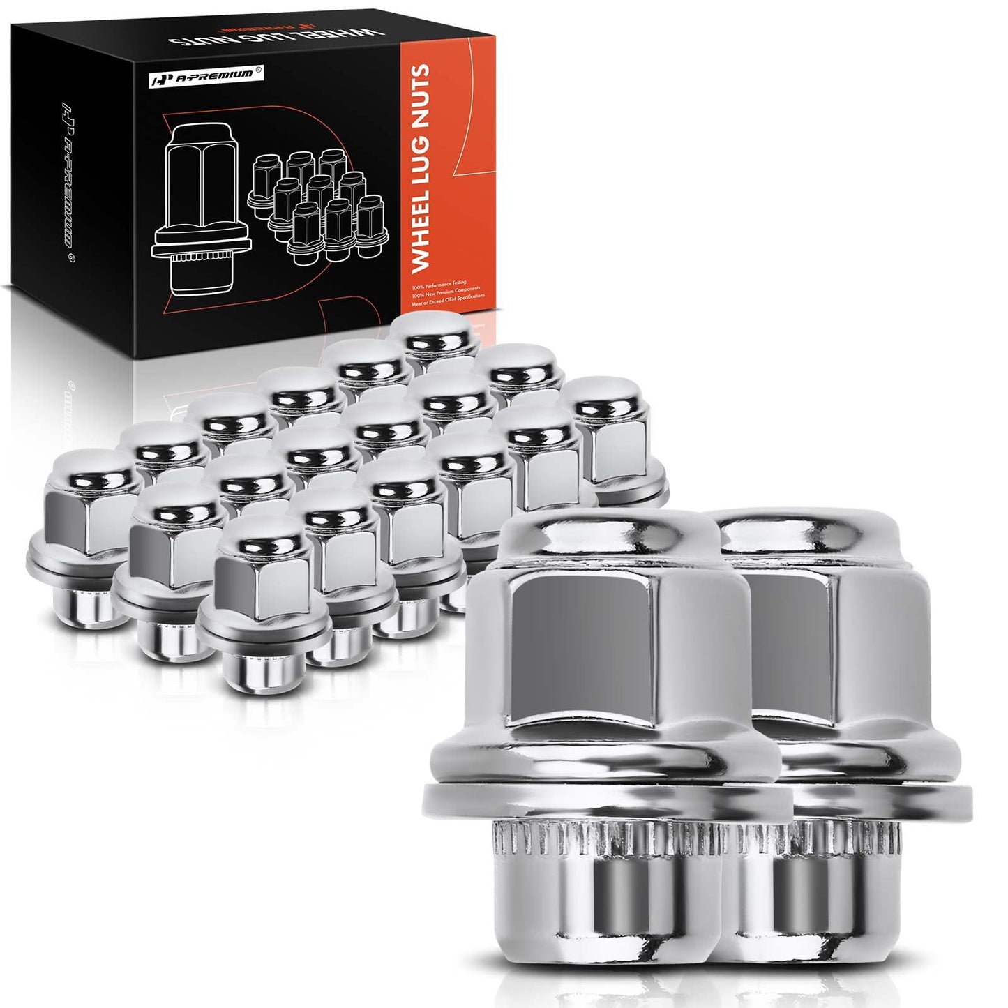 A-Premium Front and Rear Wheel Lug Nuts Compatible with Toyota Camry 2002-2021 RAV4 Corolla 2014-2021 Tacoma Highlander Lexus RX350 ES300h 20-PC Set