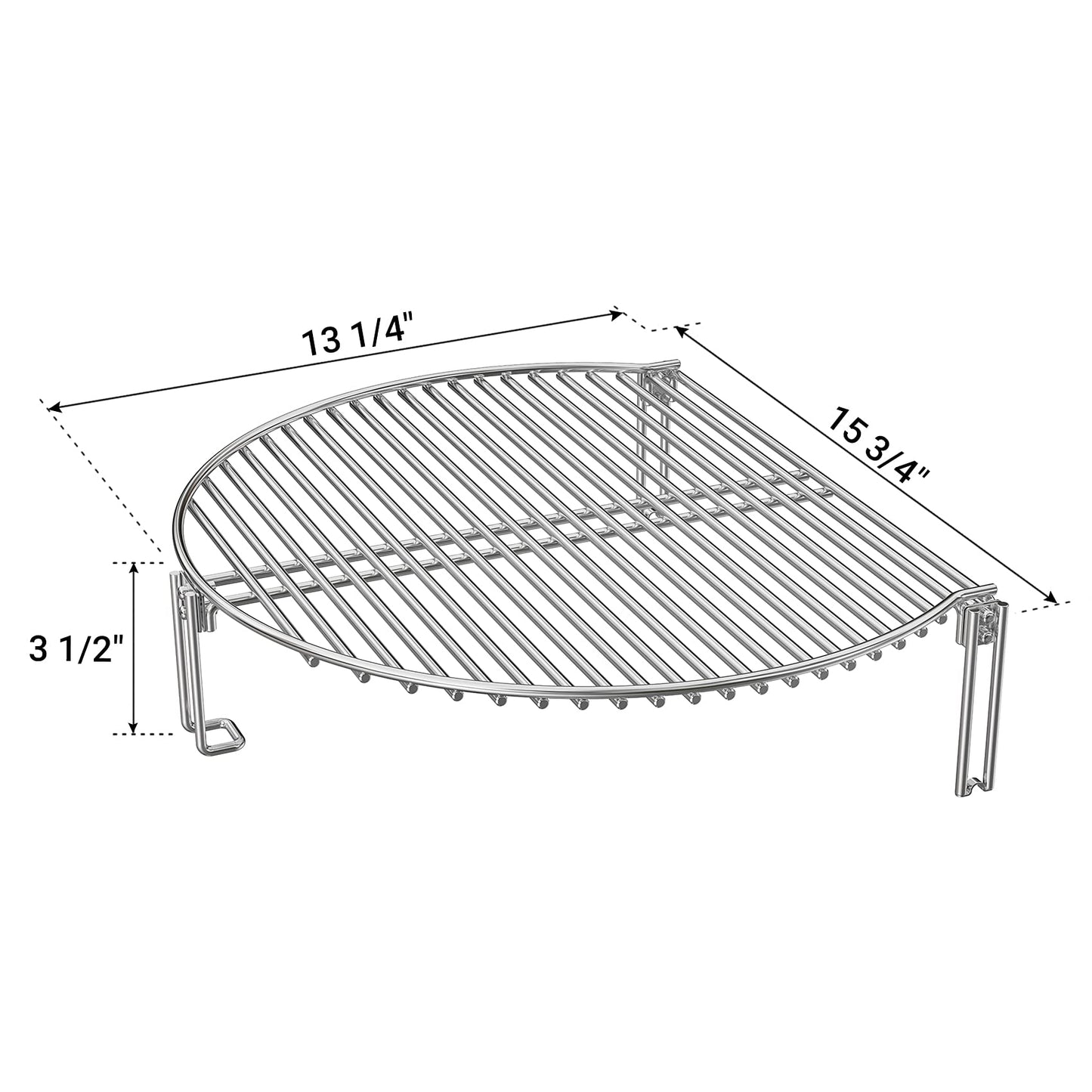 Onlyfire Stainless Steel Grill Expander Cooking Grate Fits for Charcoal Kettle Grills like Weber,Char-Broil and Ceramic Grills like Large Big Green Egg,Kamado Joe Classic,Pit Boss,Louisiana