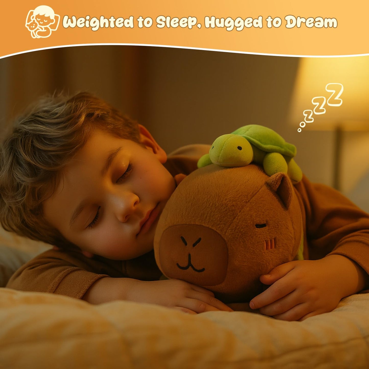SQEQE Weighted Capybara Plush, Soft Weighted Stuffed Animals Pillow, Cute Plushie Toy for Kids Adults (13.8 Inch/1.6 Lbs)