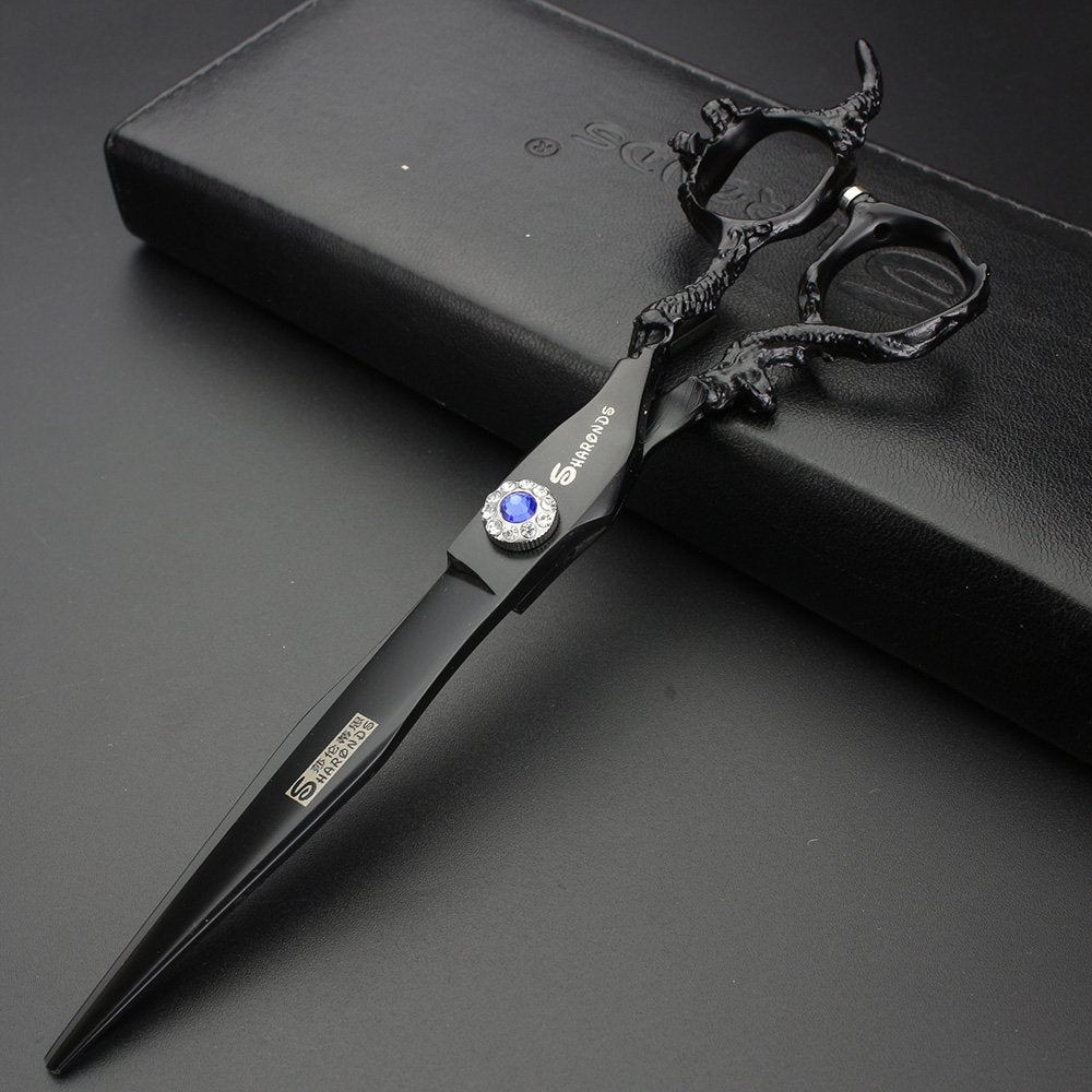 (3 Choices) 7 Inch Salon Professional Hairdressing Scissors Barber Hairstyling Special Tools (7 inch Black)