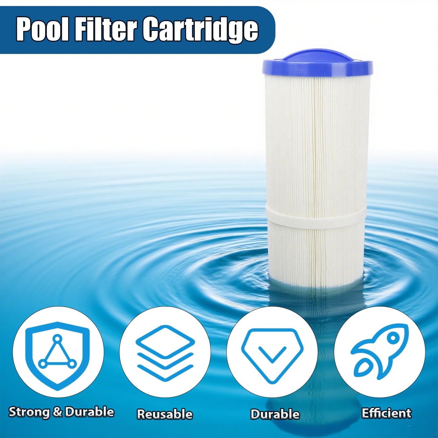 2 Pack 4CH-949 Spa Filter Cartridge Compatible with Pleatco PWW50L, Filbur FC-0172, SD-01143, 817-4050,Rising Dragon 50, Waterway Teleweir 50, hot tubs Filter Cartridge