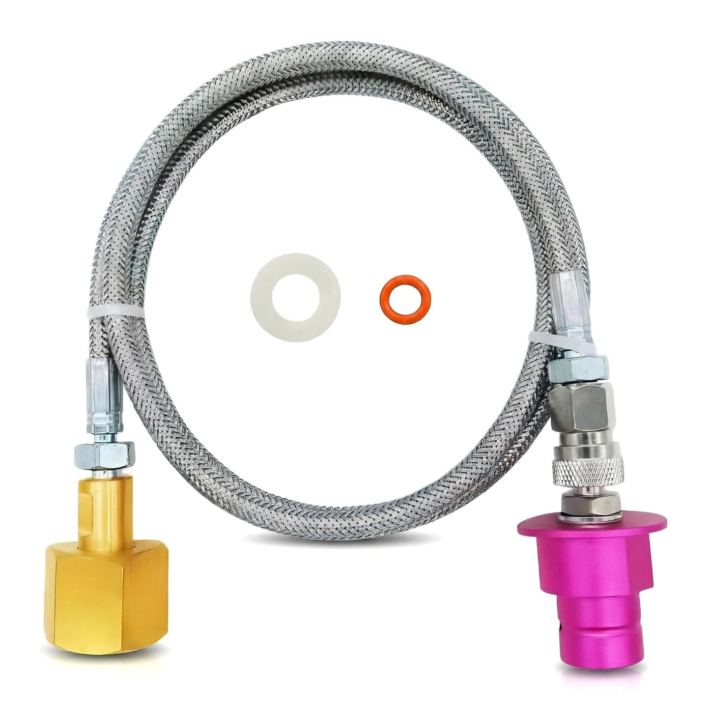 Soda Terra Machine Co2 Adapter Quick Connector Stainless Steel Hose Compatible with Terra DUO Art Gaia Soda Series (60inch)