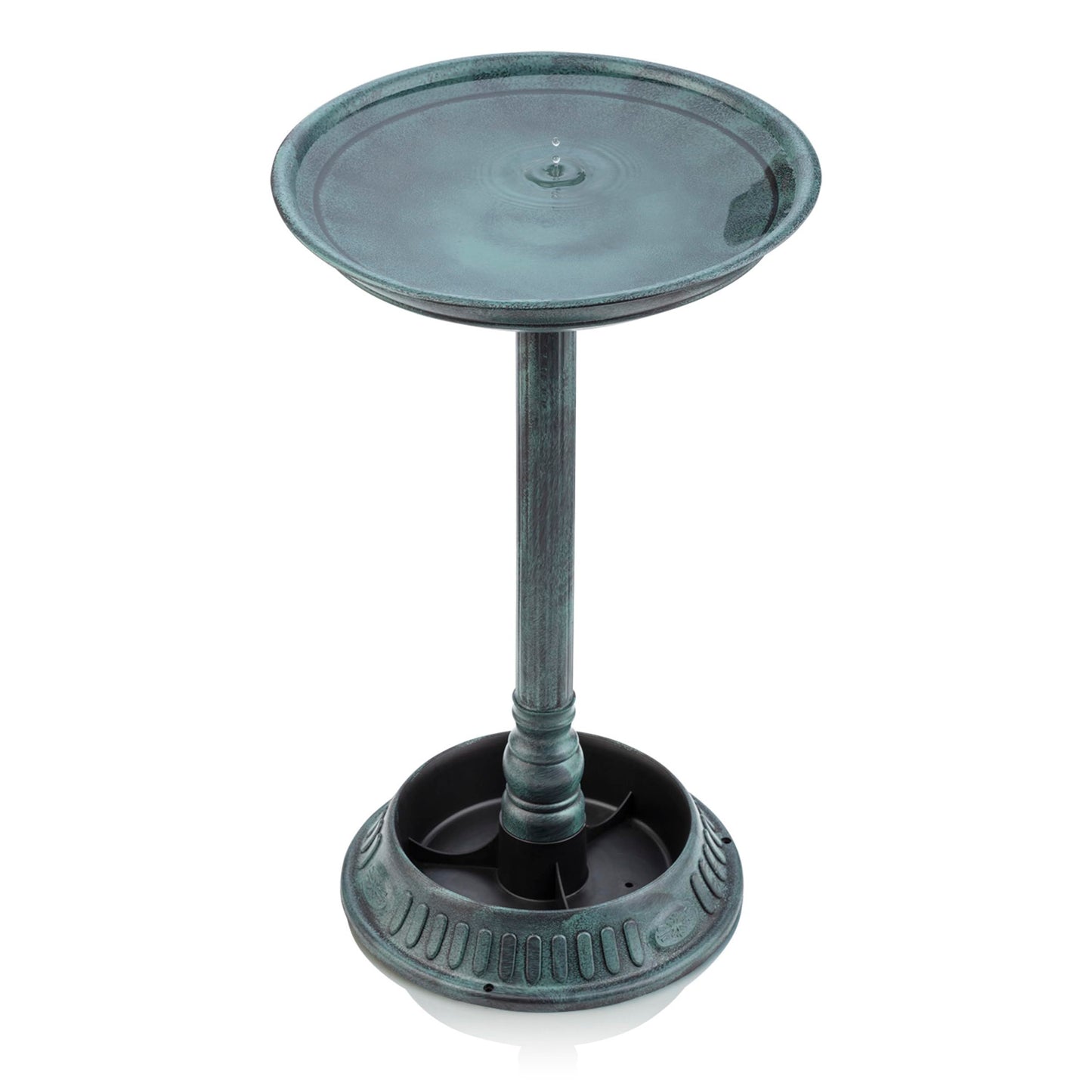 Alpine Corporation - 25" Tall Outdoor Birdbath with Planter Yard Statue, Green – Stunning Garden Accent to Attract Birds - Durable Polypropylene Construction for Patio, Deck, or Yard