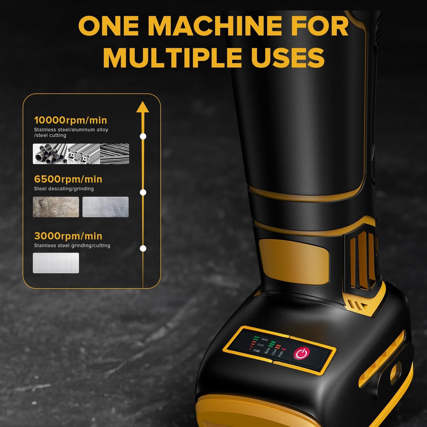 Cordless Angle Grinder Compatible with Dewalt 20V Max Battery, 10000RPM Brushless Motor, Electric Grinder Power Tools, 4-1/2" Blades for Cutting Griding Polishing (Battery Not Included)