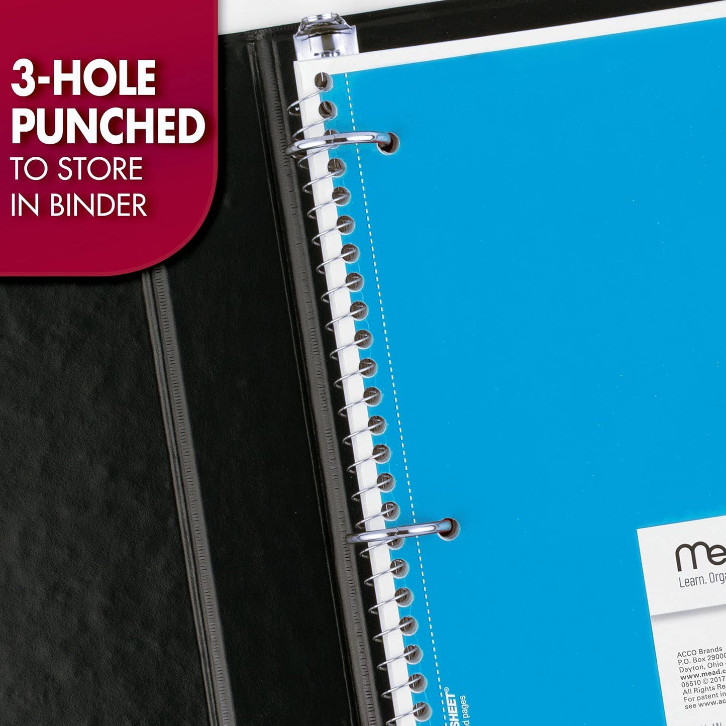 Mead Spiral Notebooks, Wide Ruled, 70 Sheets, Assorted Colors, 12 Pack (73699)