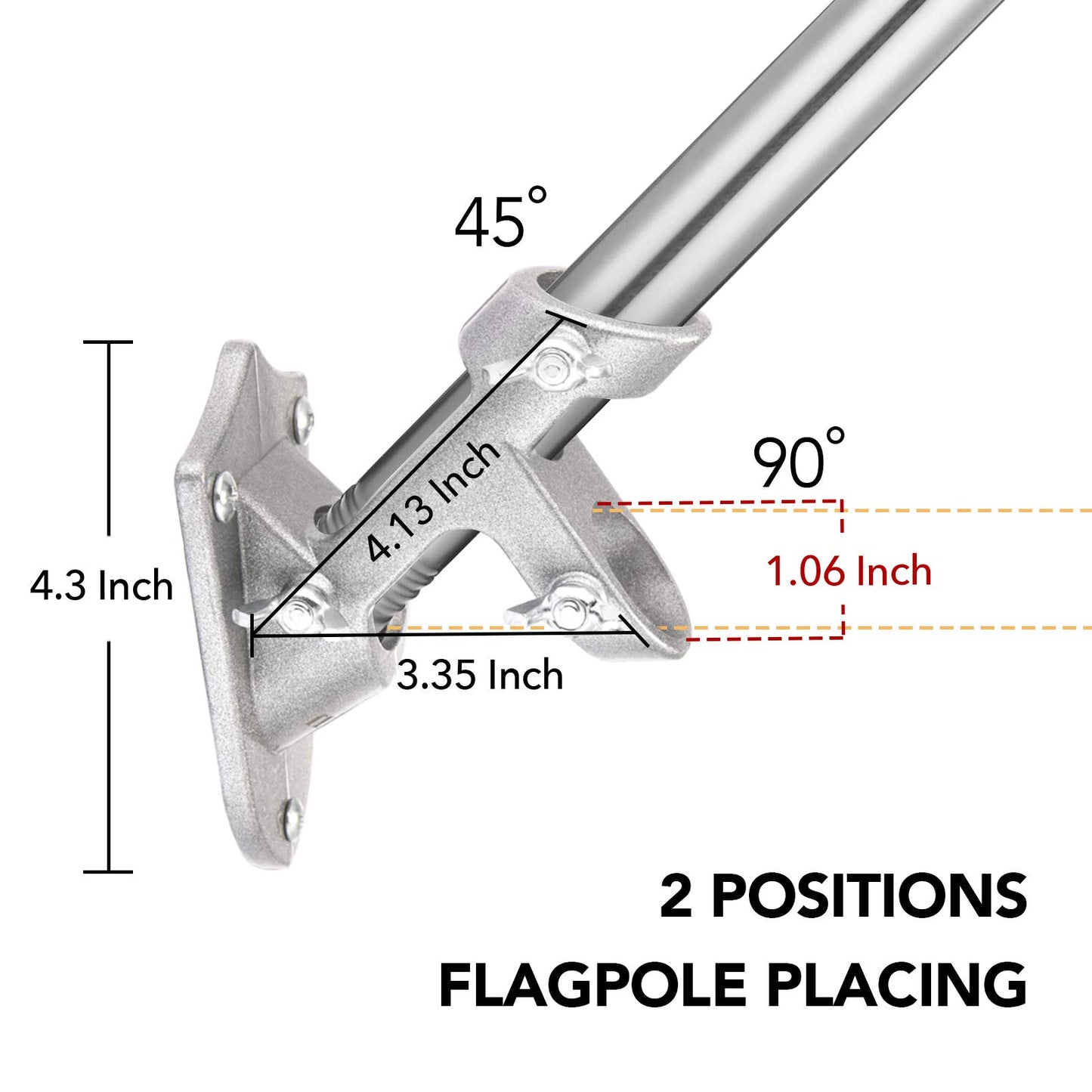 Yeesun Flag Pole,6FT Canada Flagpole with Mounting Bracket and 3’ x 5’ Canada Flag for House Porch & Outdoor Use,360° Tangle Resistant Technology and Wall Mount Flag Pole Kit (Silver)