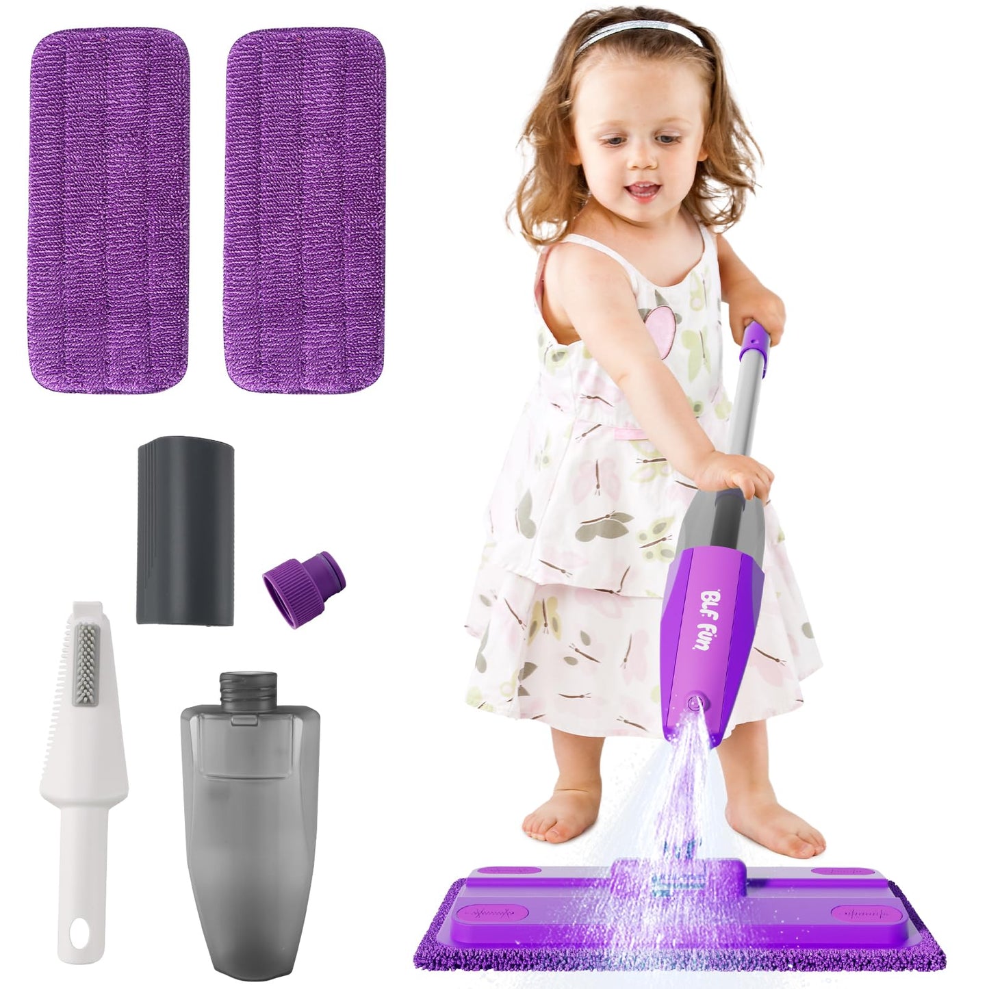 lisfiva Pretend Play Spray Mop for Floors Toddler Housekeeping Cleaning Set for Aged 3+, Kid Toddler Montessori Toys for 3 4 5 6 Year Old Boys, 3 4 5 6 7 8 Year Old Girl Gifts Ideas
