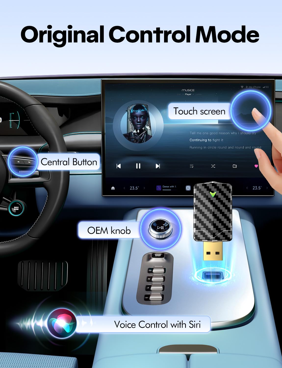 2025 Wireless CarPlay Adapter for iPhone, Mini Android Auto Adapter Converts Factory Wired to Wireless, Plug & Play, No Delay, Stable Connection Car Play Dongle for iOS 10+ / Android 11+