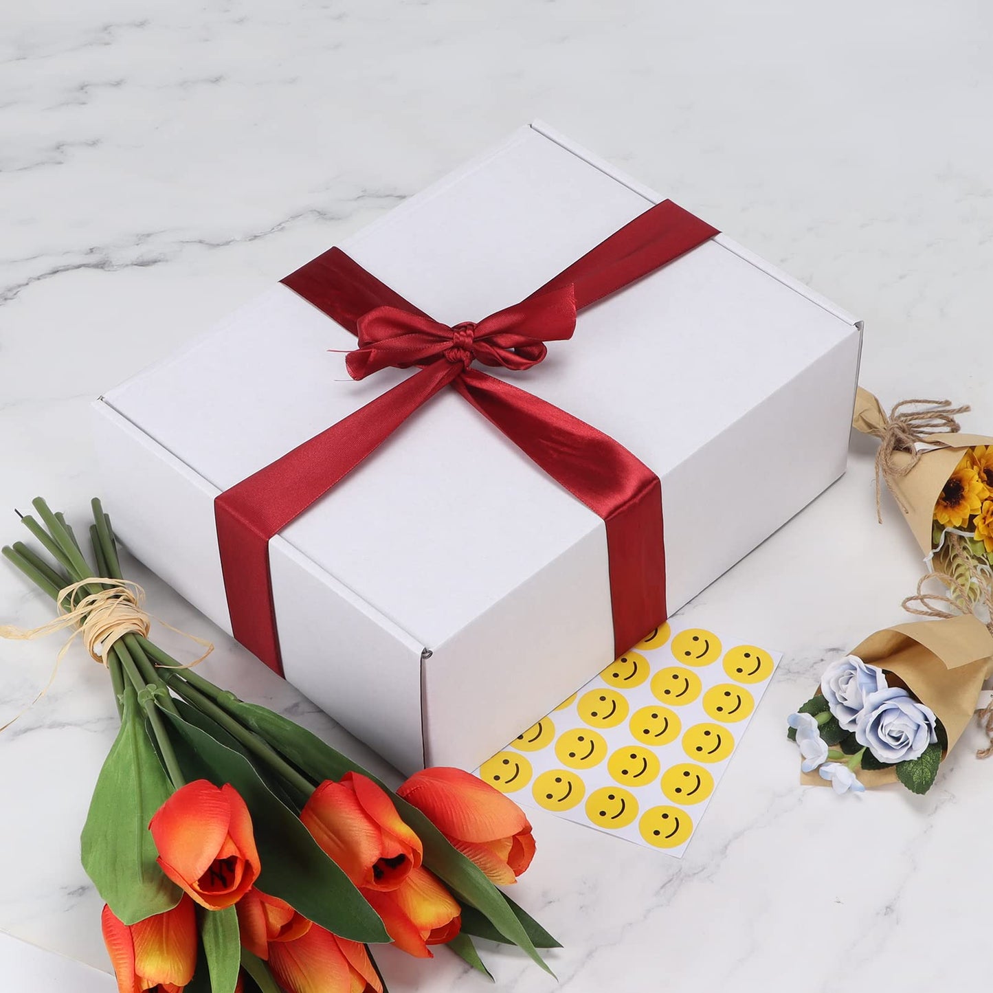 RLAVBL 12x9x4 Inches Shipping Boxes Set of 20, White Corrugated Cardboard Box for Packing, Mailing, Business