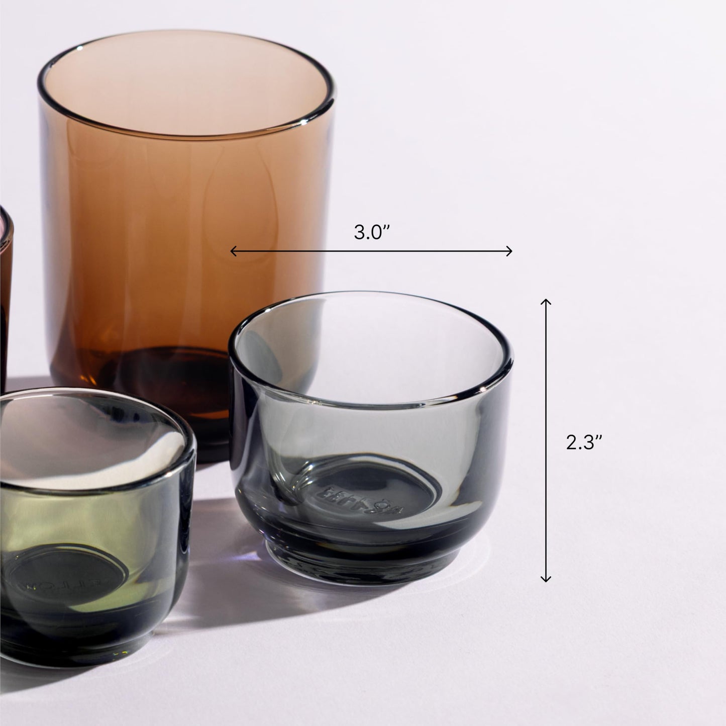 Pirch Cortado Glasses by Fellow – 4.5 oz Artisanal Cups, Set of 2, Dishwasher Safe Coffee Glasses for Espresso Drinks & Latte Art – Woodland