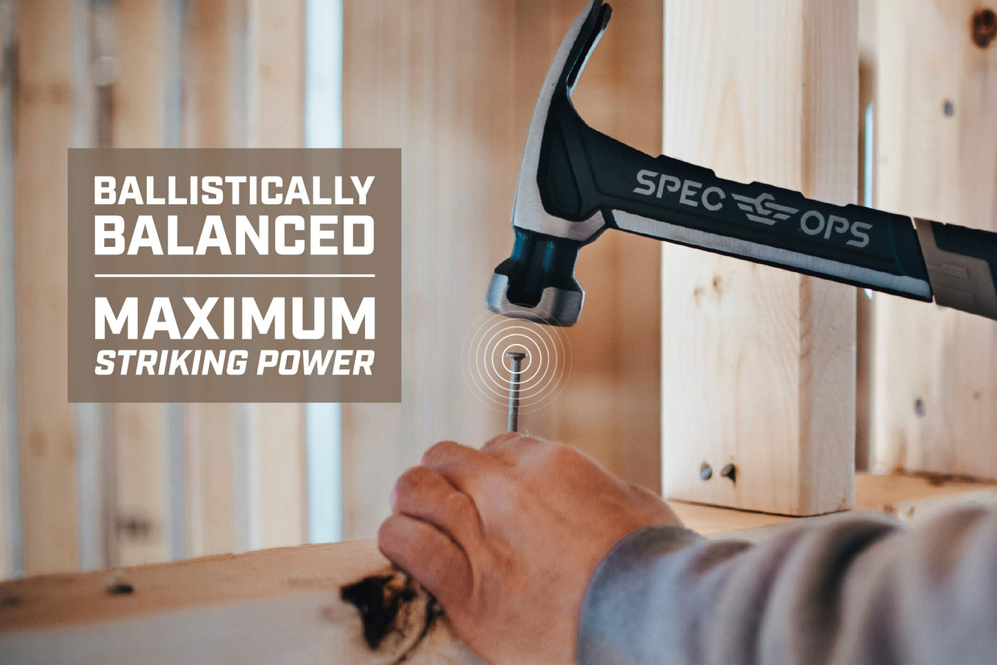 Spec Ops Tools Nailing Hammer, 20 oz, Rip Claw, Smooth Face, Shock-Absorbing Grip, 3% Donated to Veterans