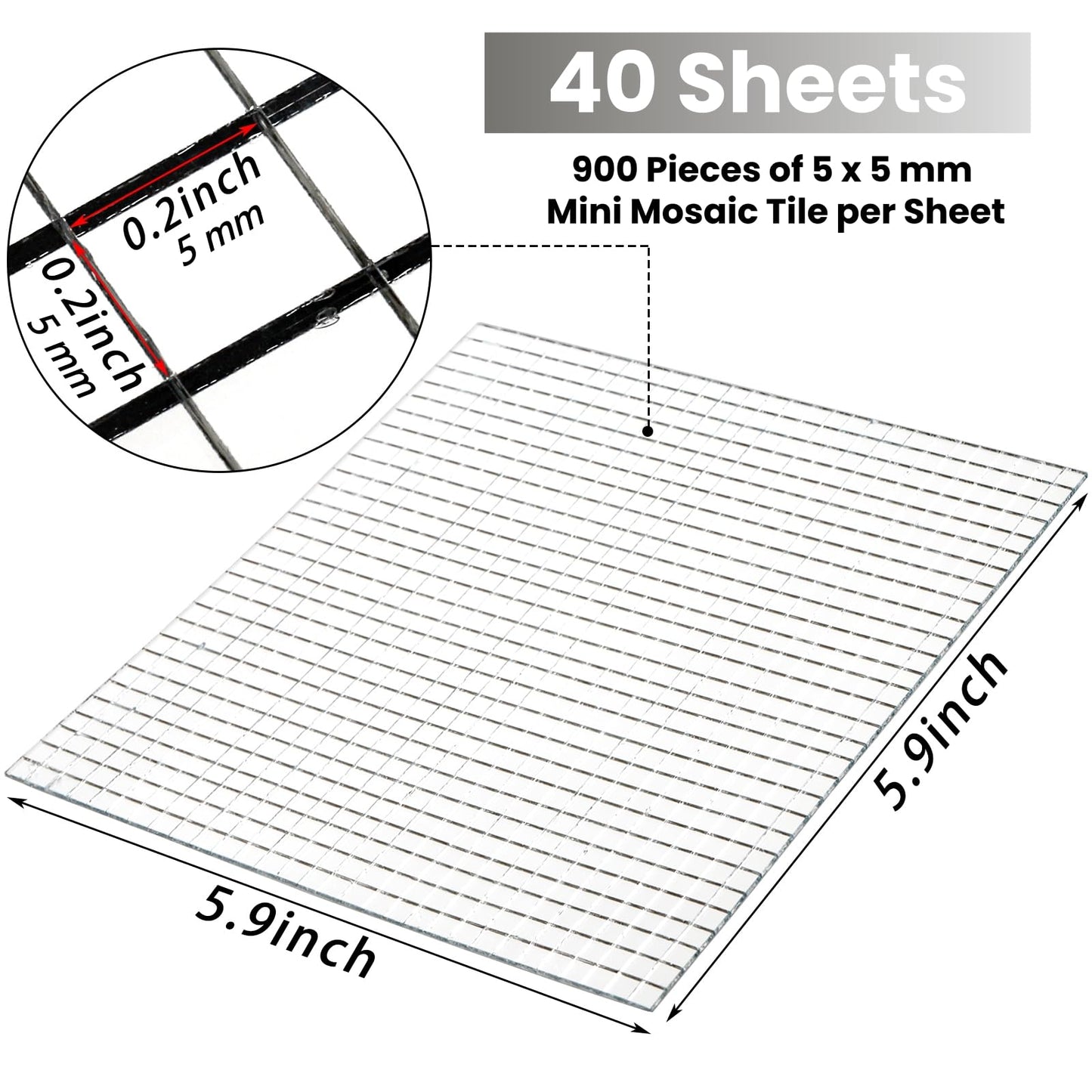 SOUJOY 36000 Pieces Mirror Mosaic Tiles, 5 x 5 mm Self Adhesive Mirror Stickers, Real Glass Mini Square Mirrors, Disco Ball Stickers for Crafts DIY Home Decorations, Christmas
