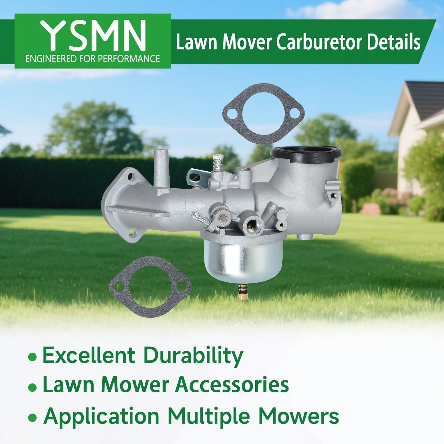 YSMN 253702 253707 Carburetor with Gasket Replacement for Briggs Stratton 491031 490499 491026 Carb 281707 Series Engines
