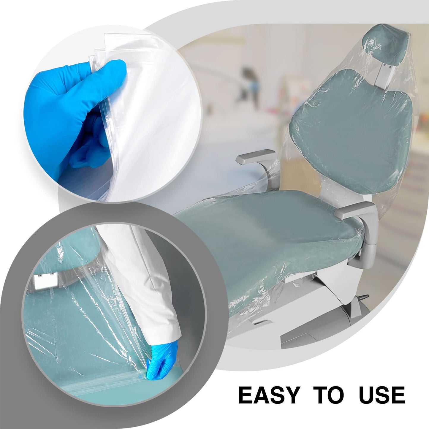 Pruvade Dental Full Chair Covers - 29" X 80" |Box of 125| Disposable Clear Plastic Sleeve Protectors, Waterproof Plastic Cover Sleeves for Dental Chair, Seat, Headrest, Tattoo Chair and Hydraulic Bed