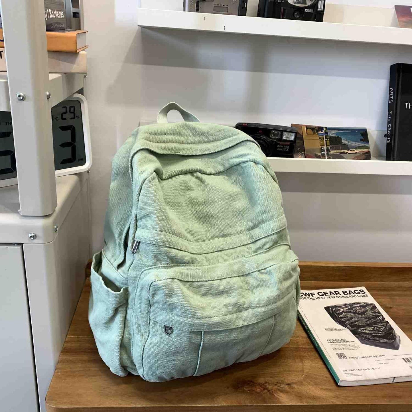Canvas Backpack for Women Men Retro Aesthetic Rucksack Vintage Backpack for College Travel Laptop Bag