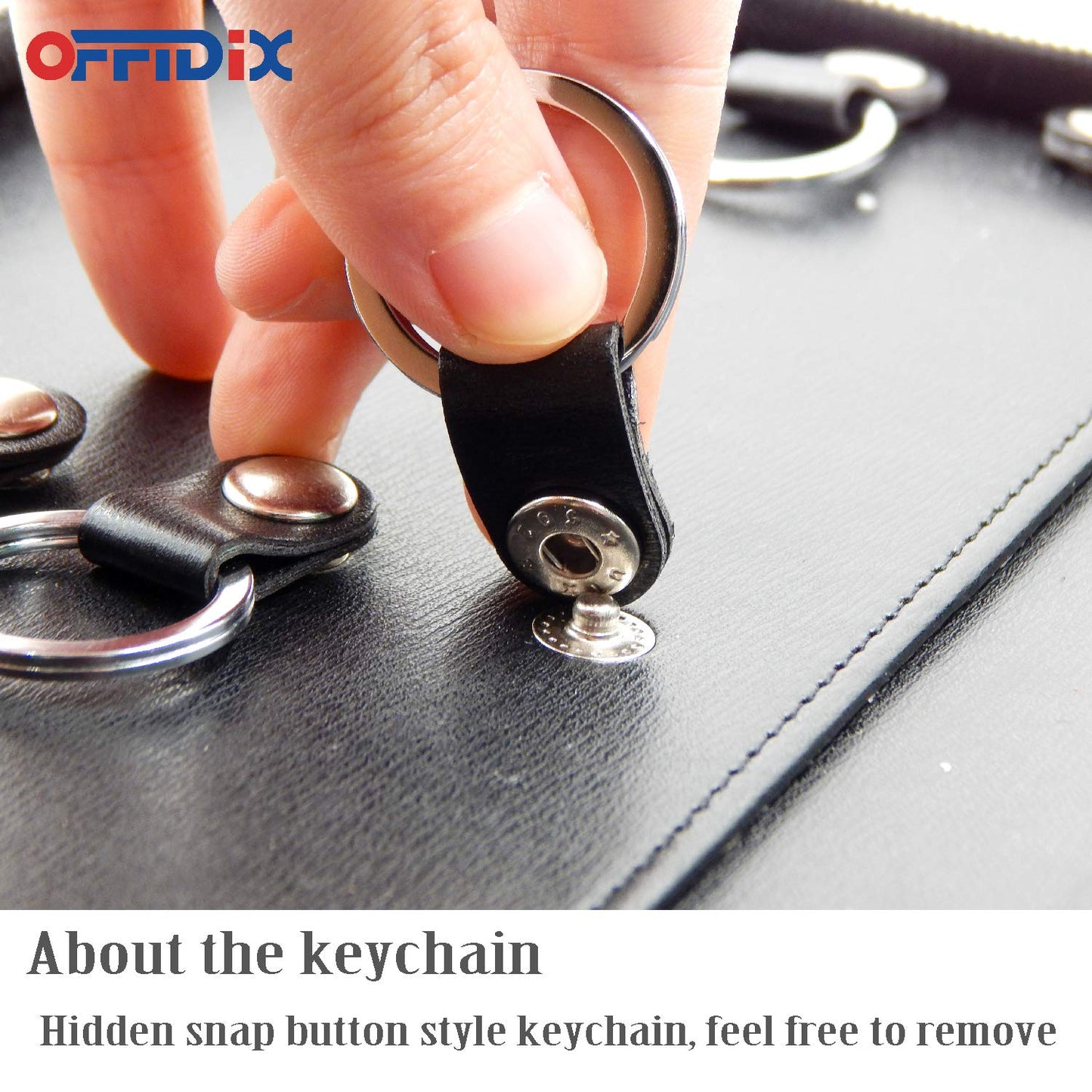 OFFIDIX Large Zippered Key Case,Leather Portable Key Cabinet, 40 Key Hooks Key Organizer,Manager & Landlord Key Holder,Suitable for Real Estate Sales,Hotel Executives, Car Service
