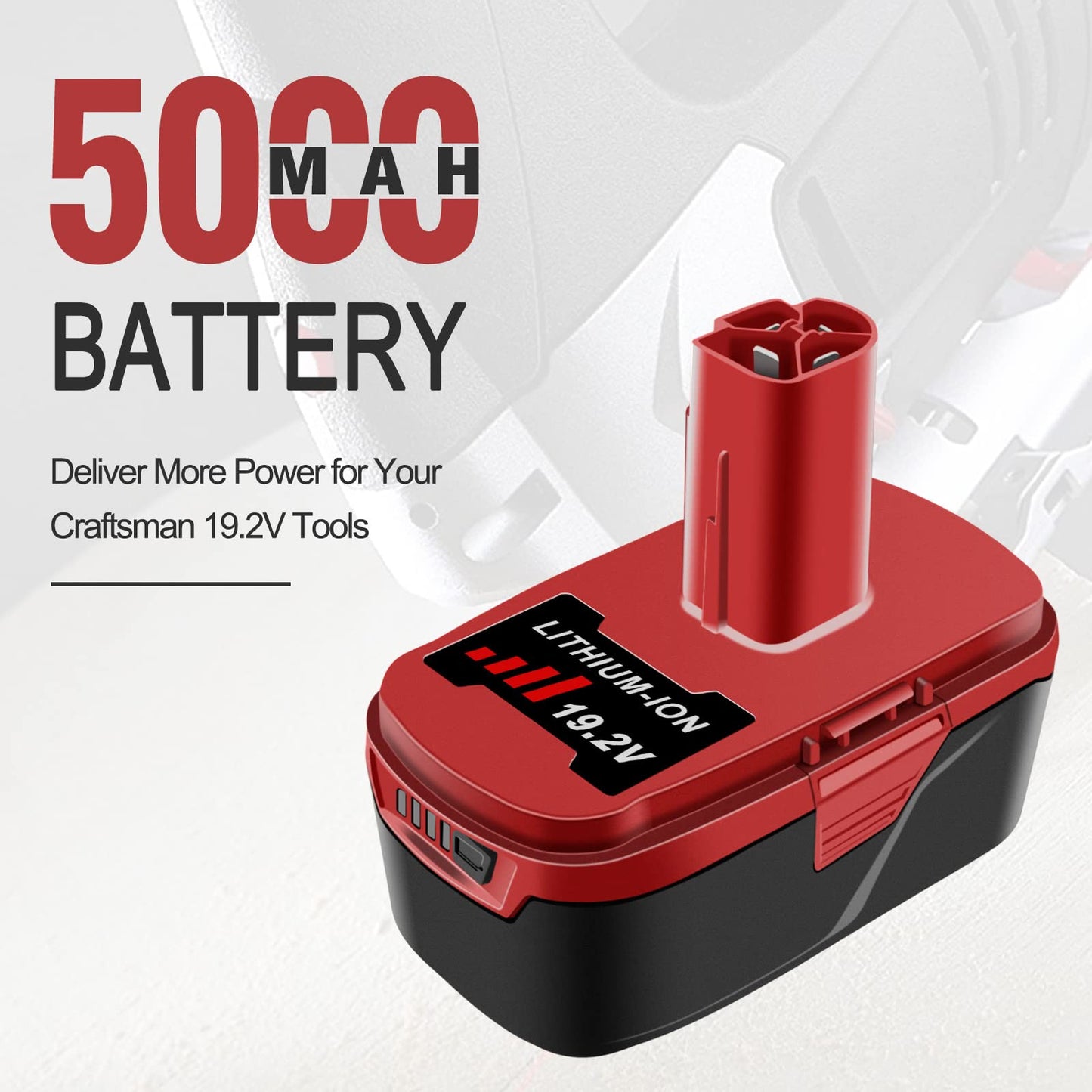 ADVTRONICS 19.2V 5.0Ah C3 Replacement Battery Compatible with Craftsman 19.2 Volt Battery 130279005 130235030 11375 11376 11045 1323903 130211004