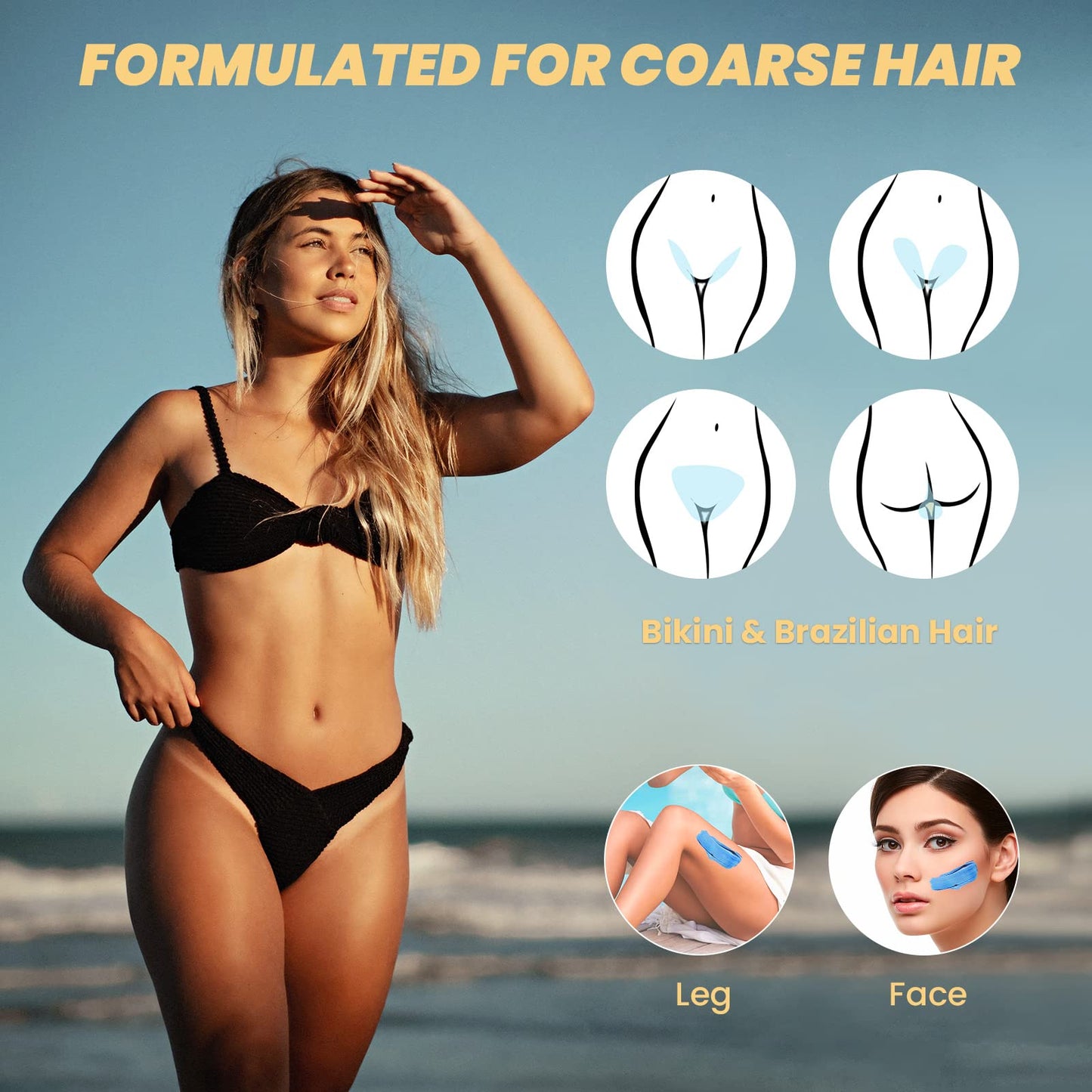 Charmonic 10lb Wax Beads, Bulk Hard Wax Beads, Hard Waxing Beads for Face, Eyebrow, Brazilian, Legs, Body and Bikini Hair Wax Removal, Wax Beans, at Home Waxing Kit for Women & Men (10lb, 45 packs)