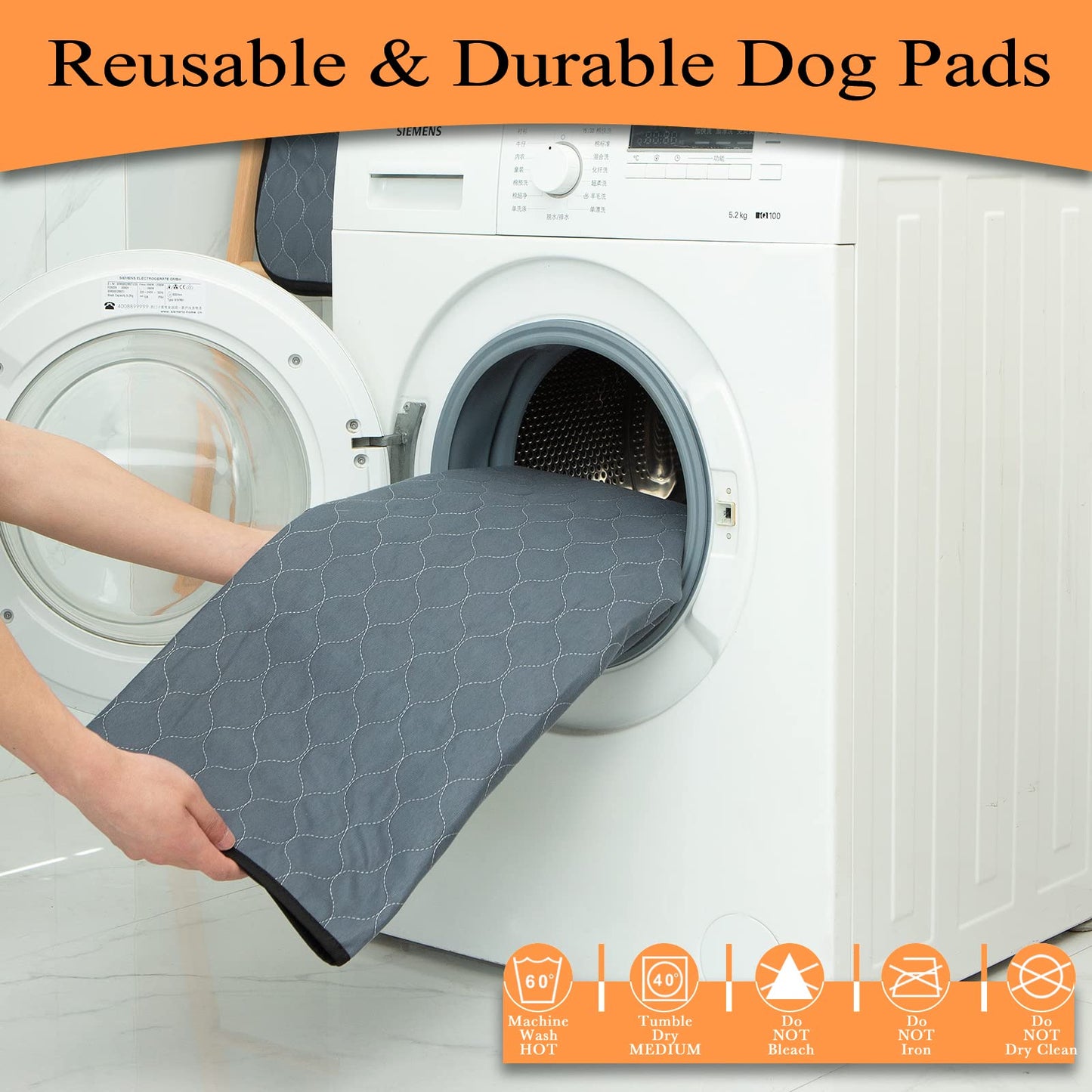 Bunlitent Washable Pee Pads for Dogs 3 Pack, 36x72, Reusable Puppy Pads, Dog Training Pads with Quick Dry, Anti-Slip Dog Cat Pee Pads, Whelping Pads, Potty Pad.